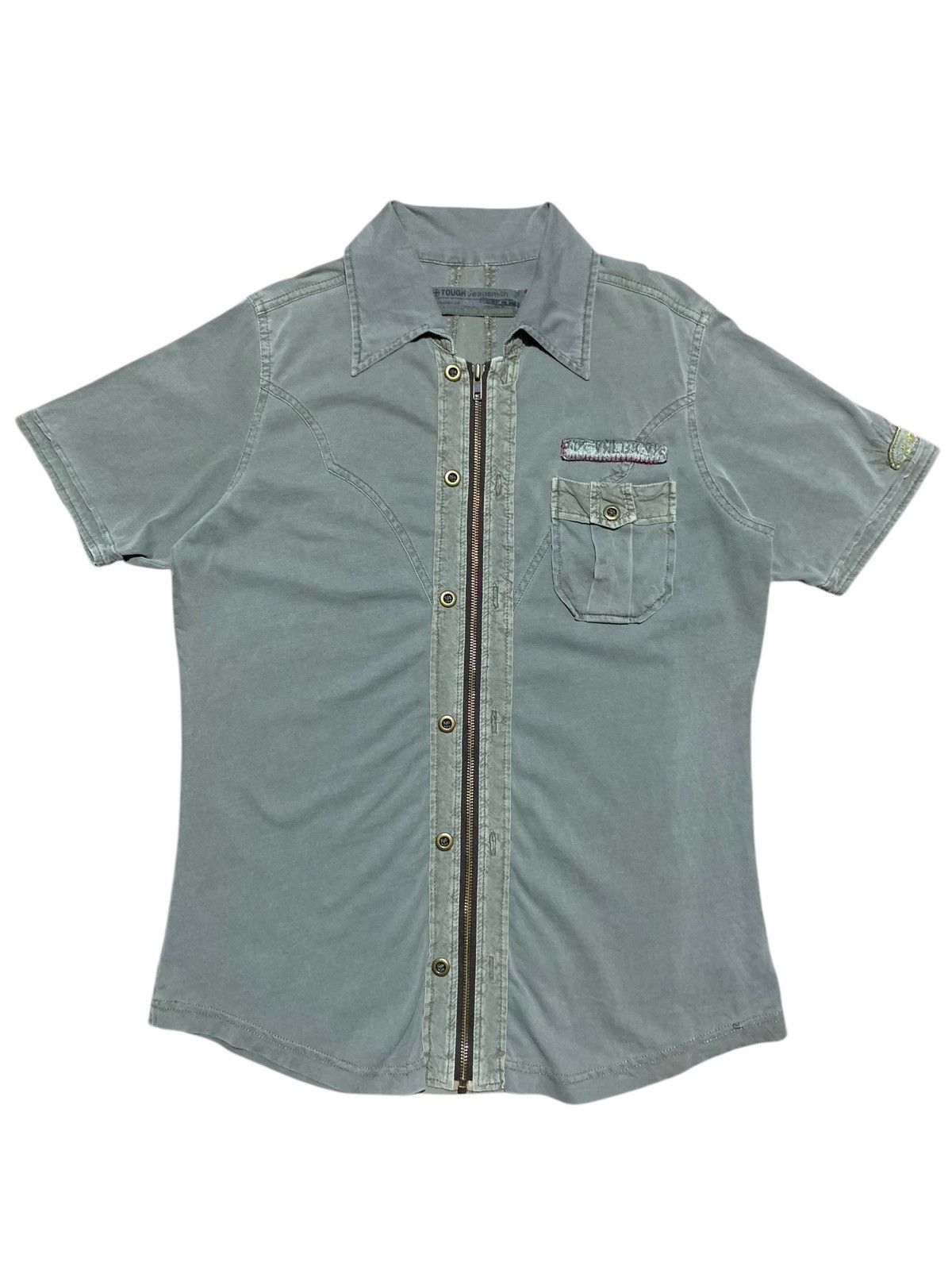 If Six Was Nine Vtg Tough Jeansmith distressed western zip metalbutton polos Size US M / EU 48-50 / 2 - 3 Thumbnail