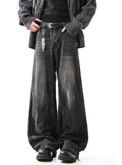 Japanese Brand VIBE High street vintage washed baggy jeans Size US 32 / EU 48 - 2 Thumbnail