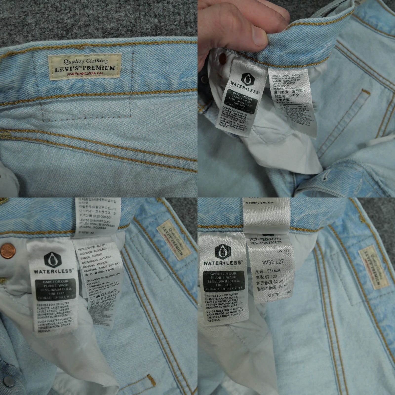 Levi's VINTAGE Levi's Jeans Women 32x27 Blue Distressed High Rise Relaxed Straight 5-Pocket Denim Pants Ladies Girls Mens Size 24" / US 00 / IT 34 - 8 Thumbnail