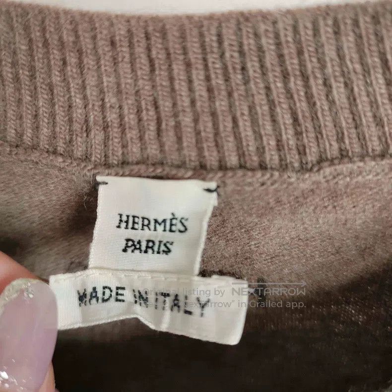 Hermes Hermes beige lock rope knot embroidery wool knitted sweate Size XS / US 0-2 / IT 36-38 - 4 Thumbnail