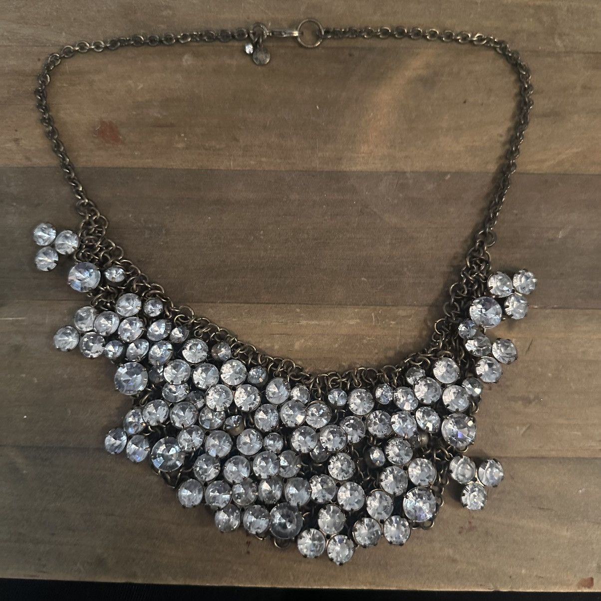 J.Crew Vintage J. Crew rhinestone cluster bib necklace Size ONE SIZE - 2 Thumbnail