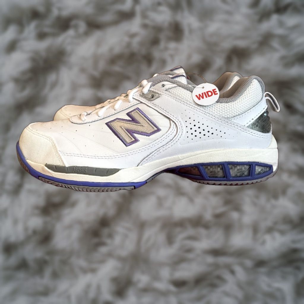 New Balance Women's 806 Tennis Size 10D (Wide) White/Purple Sneaker WC806W Shoes Tennis Womens
