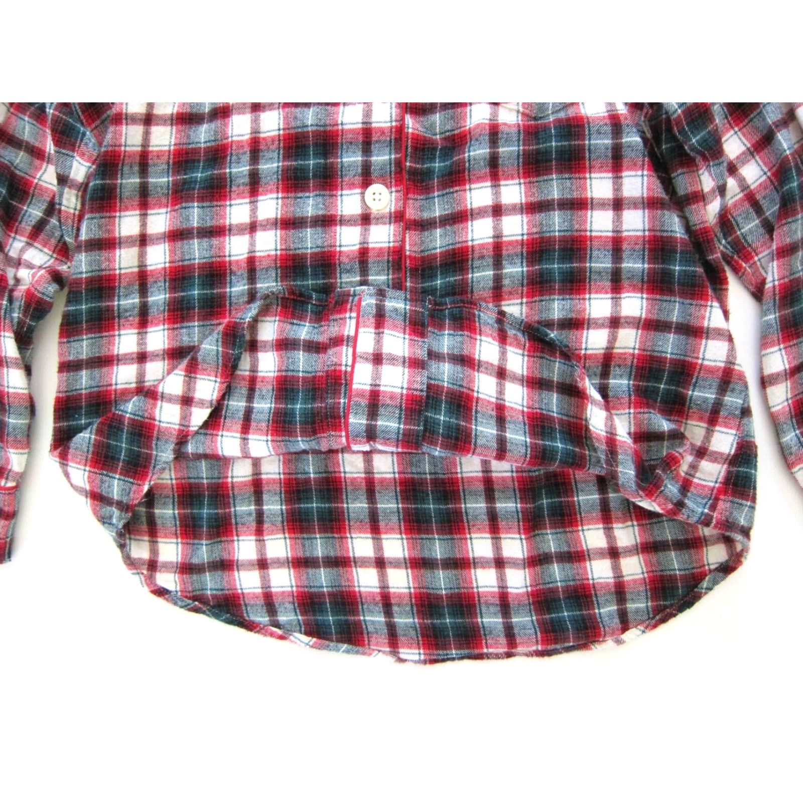 Ralph Lauren VINTAGE Ralph Lauren Green Label Pajama Shirt Blouse Shirt L Womens Green Cotton Plaid Button Down Size L / US 10 / IT 46 - 7 Thumbnail