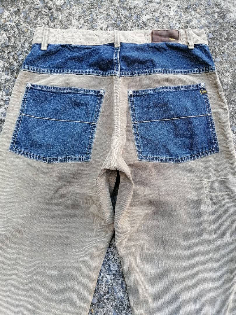 Designer Cordon Corduroy Denim Double Knee Pants Size US 31 - 4 Thumbnail