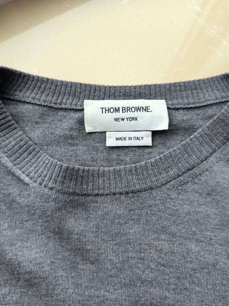 Thom Browne Thom Browne Medium gray cashmere knit sweater Size US L / EU 52-54 / 3 - 3 Thumbnail