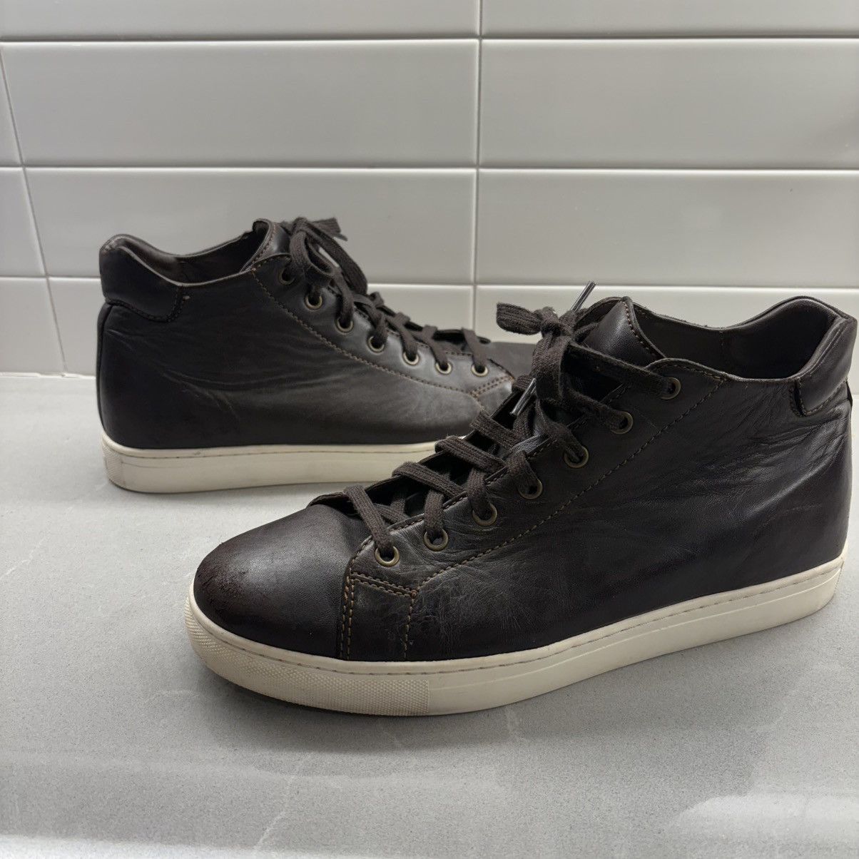 Trask TRASK Ashland Dark Brown Leather High-Top Sneaker Men’s 10 Size US 10 / EU 43 - 1 Thumbnail