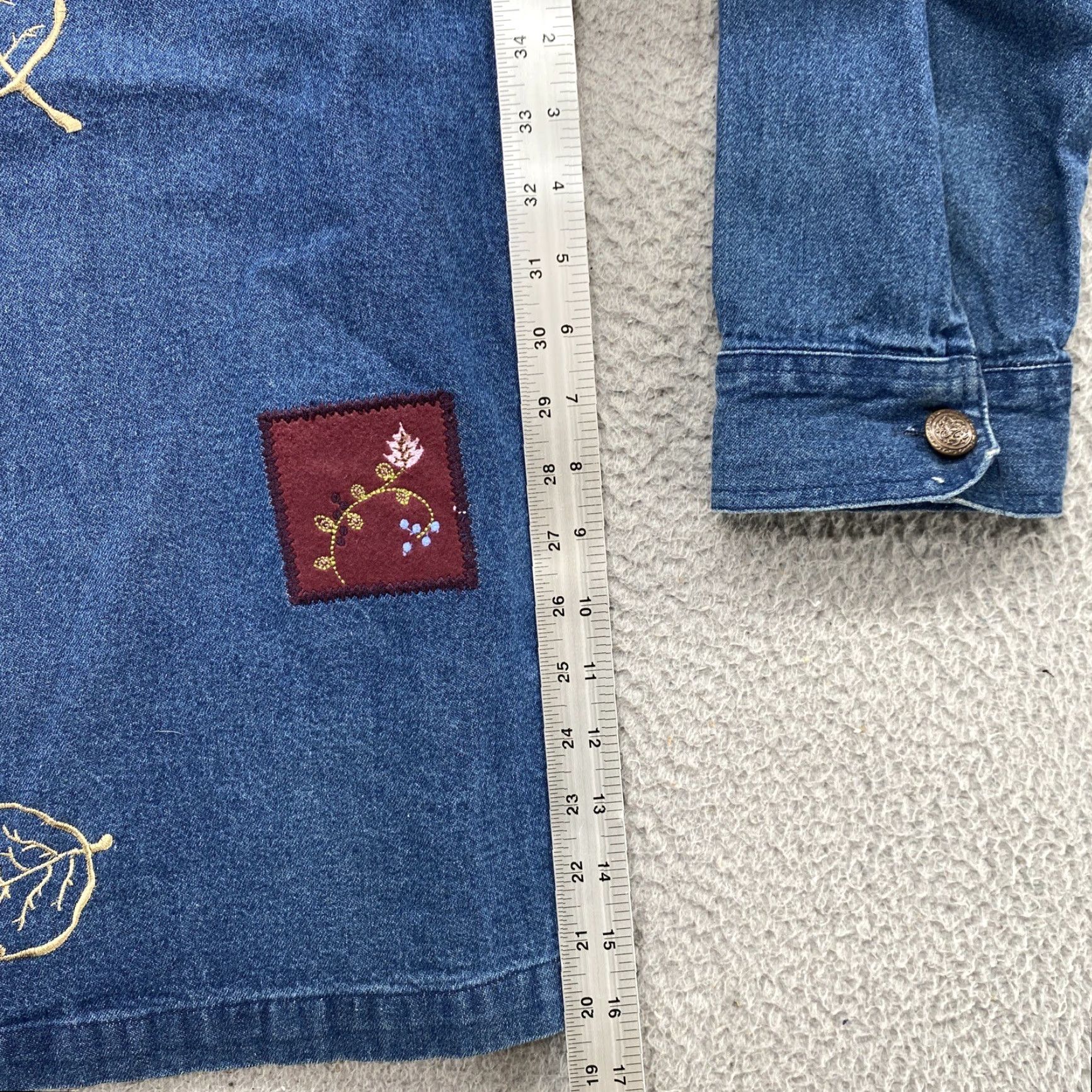 Denime North Crest Denim Full Zip Women's Jacket Embroidered Size 18 Plus Blue Fall 18/20W Womens Size XXL / US 16-18 / IT 52-54 - 6 Thumbnail