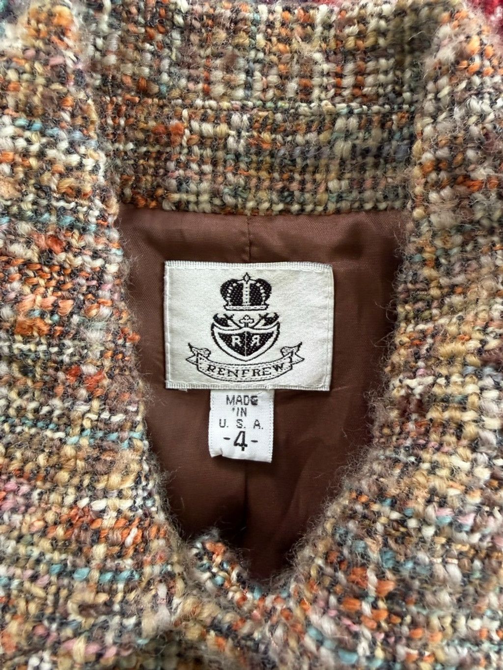 Holt Renfrew Vintage Renfrew Brown Orange Tweed Blazer Jacket Size 4 Size S / US 4 / IT 40 - 3 Thumbnail