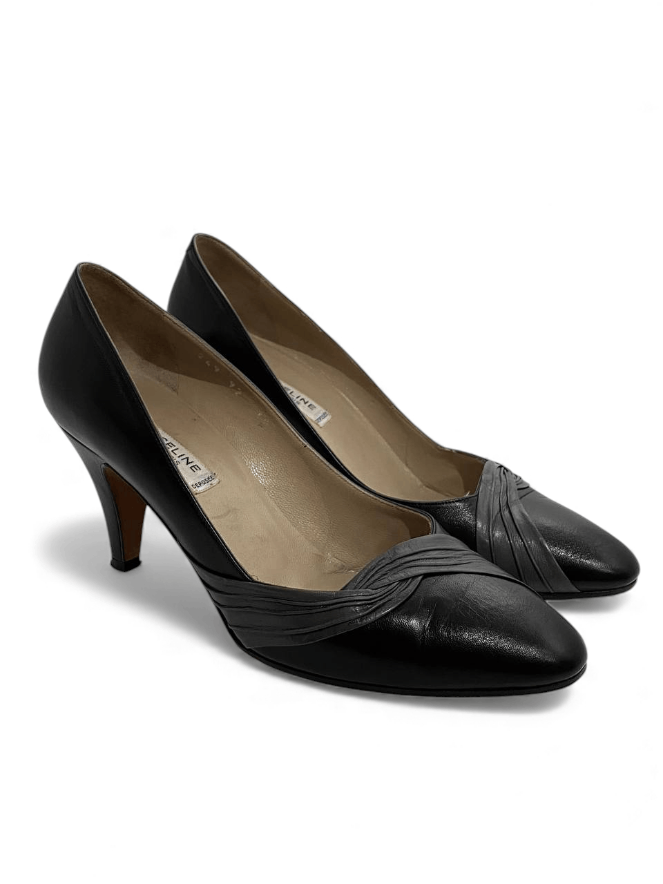 Celine Celine Paris Vintage Black Mid Heel Pumps Shoes Size US 7 / IT 37 - 3 Thumbnail