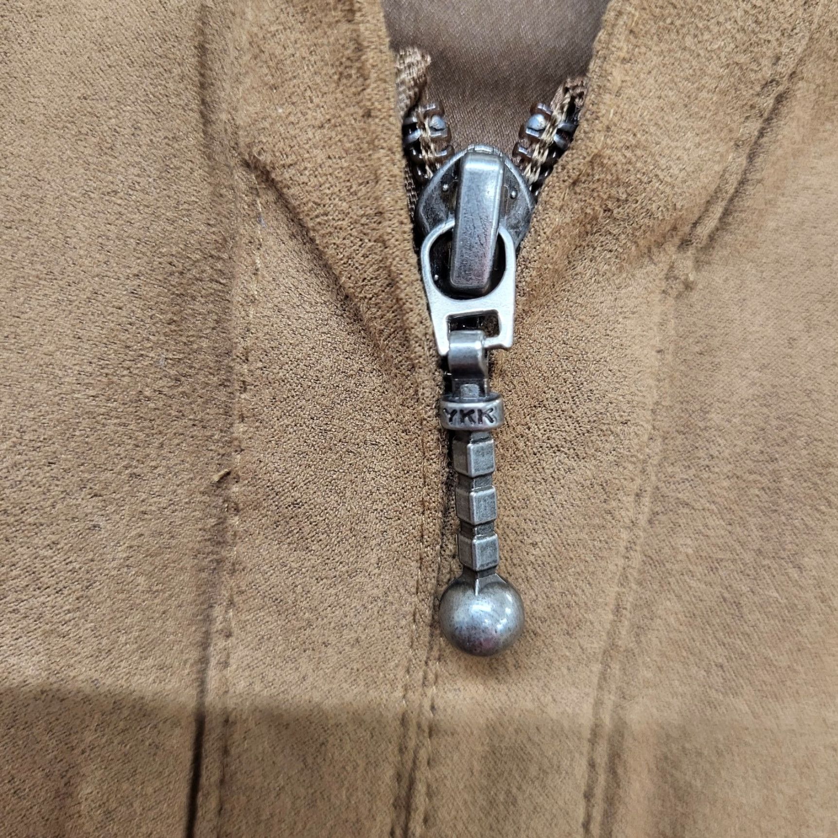 Vintage Cato Jacket Women's XL Brown Long Sleeve Zipper Collared Lightweight Polyester Size XL / US 12-14 / IT 48-50 - 3 Thumbnail