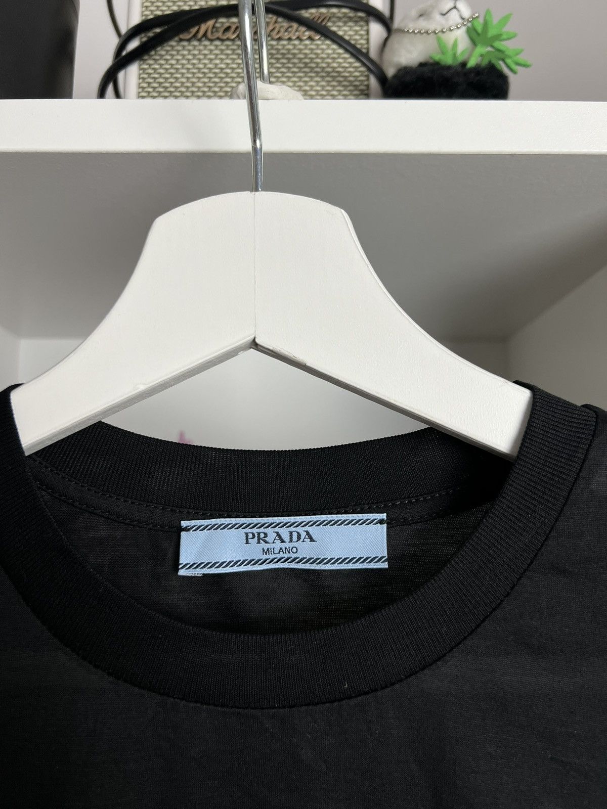 Designer × Prada Prada black basic cotton t-shirt XS designer luxury casual Size XS / US 0-2 / IT 36-38 - 3 Thumbnail