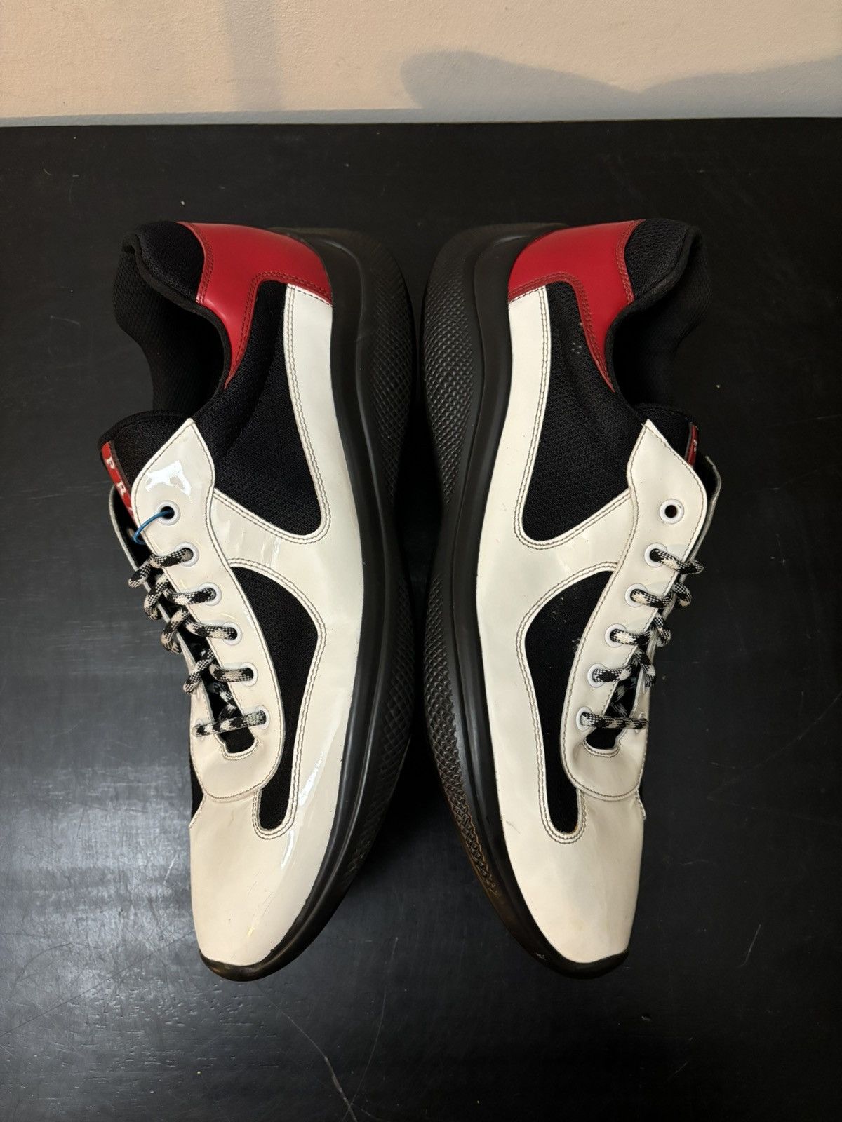 Prada Prada America’s Cup Patent Leather White Red Black Size US 12 / EU 45 - 4 Thumbnail