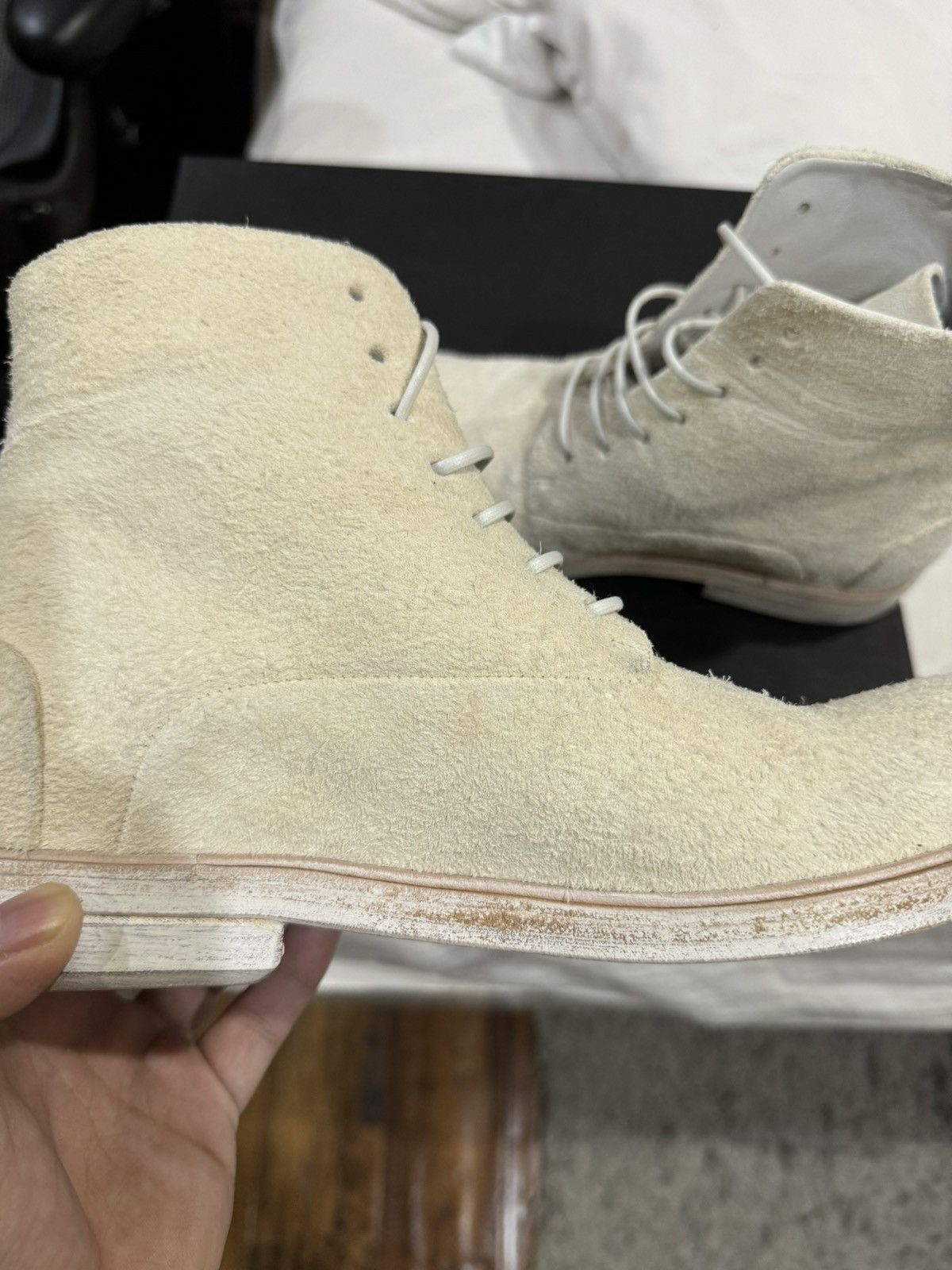 Marsell Marsell Zucca Media Lace-Up Boots Reverse White Leather 38 Size US 5.5 / EU 38 - 23 Thumbnail