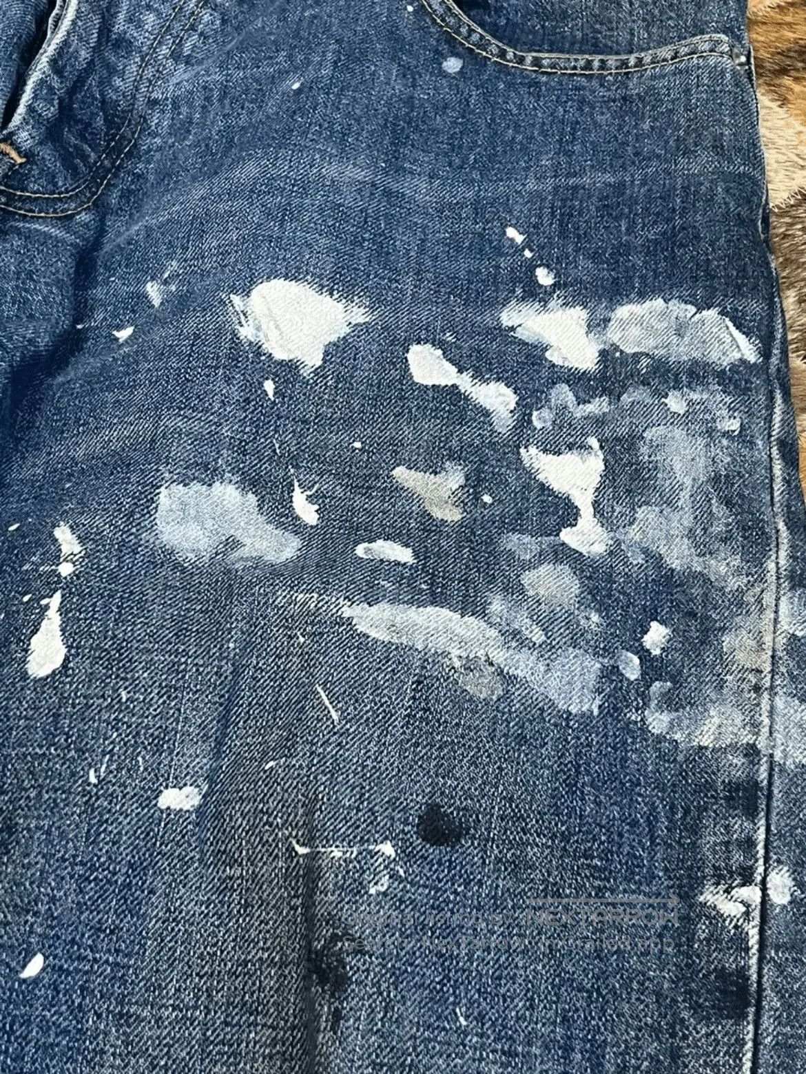 Helmut Lang Sz 33 Helmut Lang Splash Painting Classic Denim. Size US 33 - 3 Thumbnail