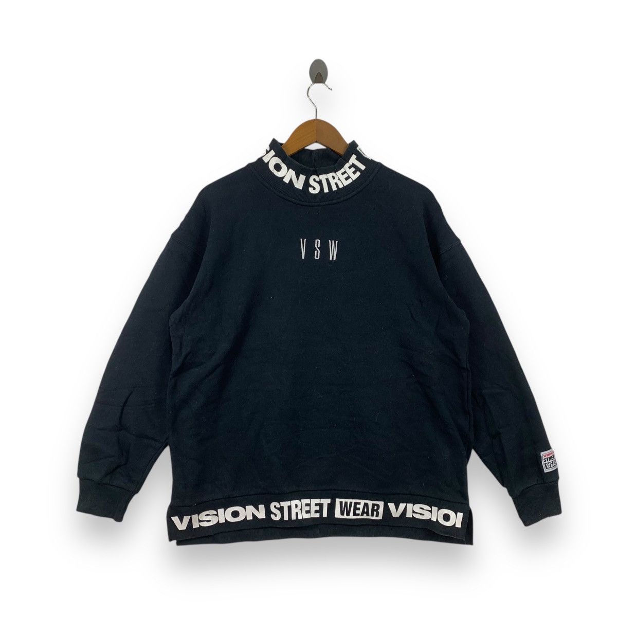 Vintage VISION STREET WEAR VSW Skateboard Mock Neck Sweatshirt Size US M / EU 48-50 / 2 - 1 Thumbnail