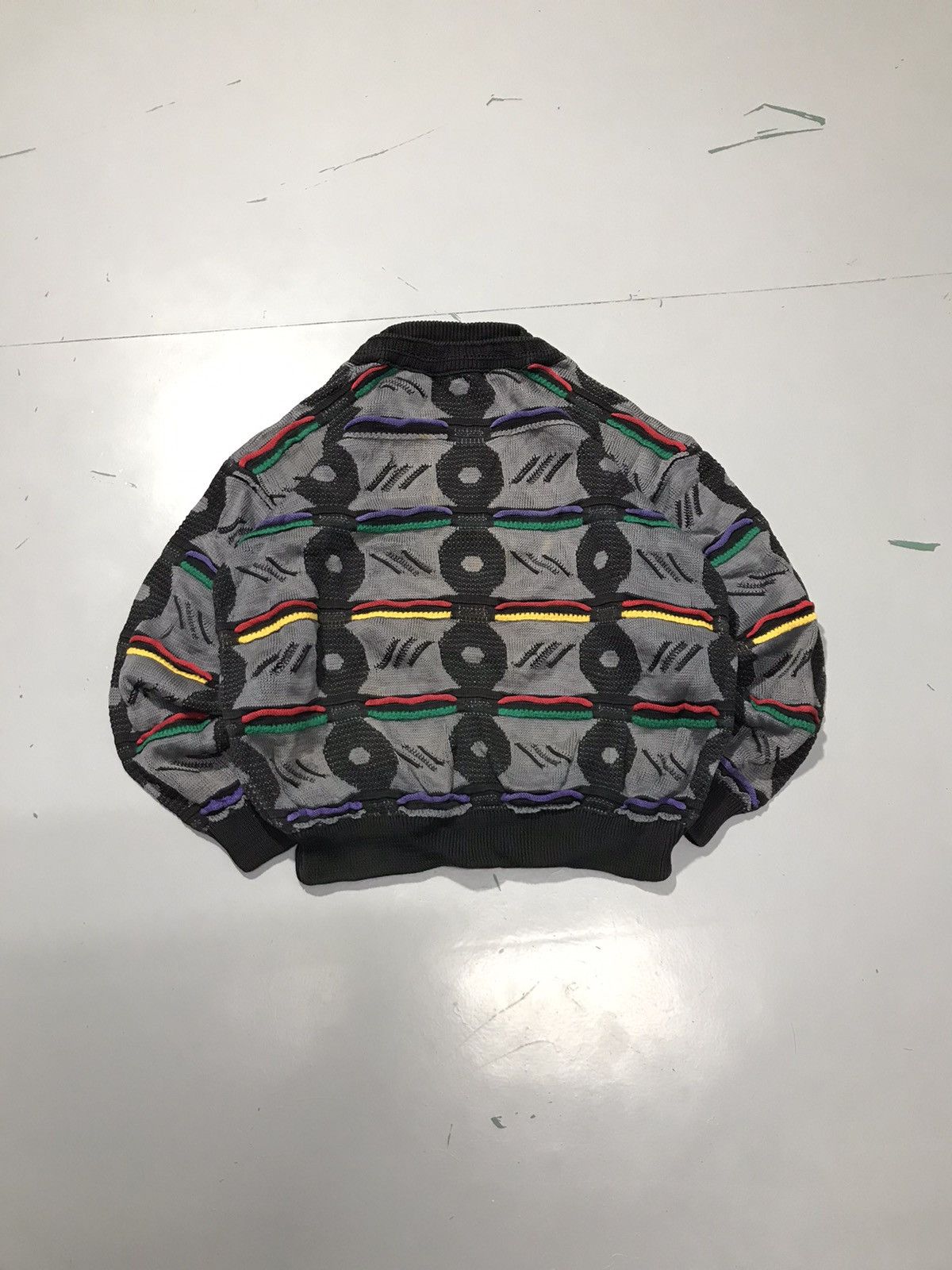 Vintage coogi 3D multicolor knit sweater