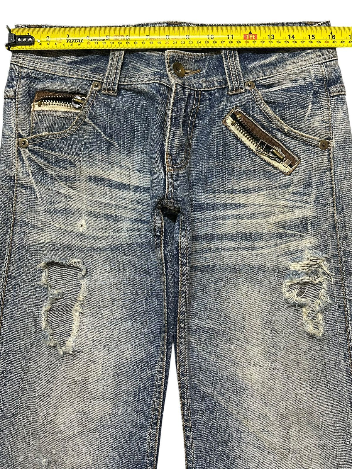 If Six Was Nine Vintage Japanese Selvedge Faded Wash Distress Baggy Jeans Size US 31 - 13 Thumbnail