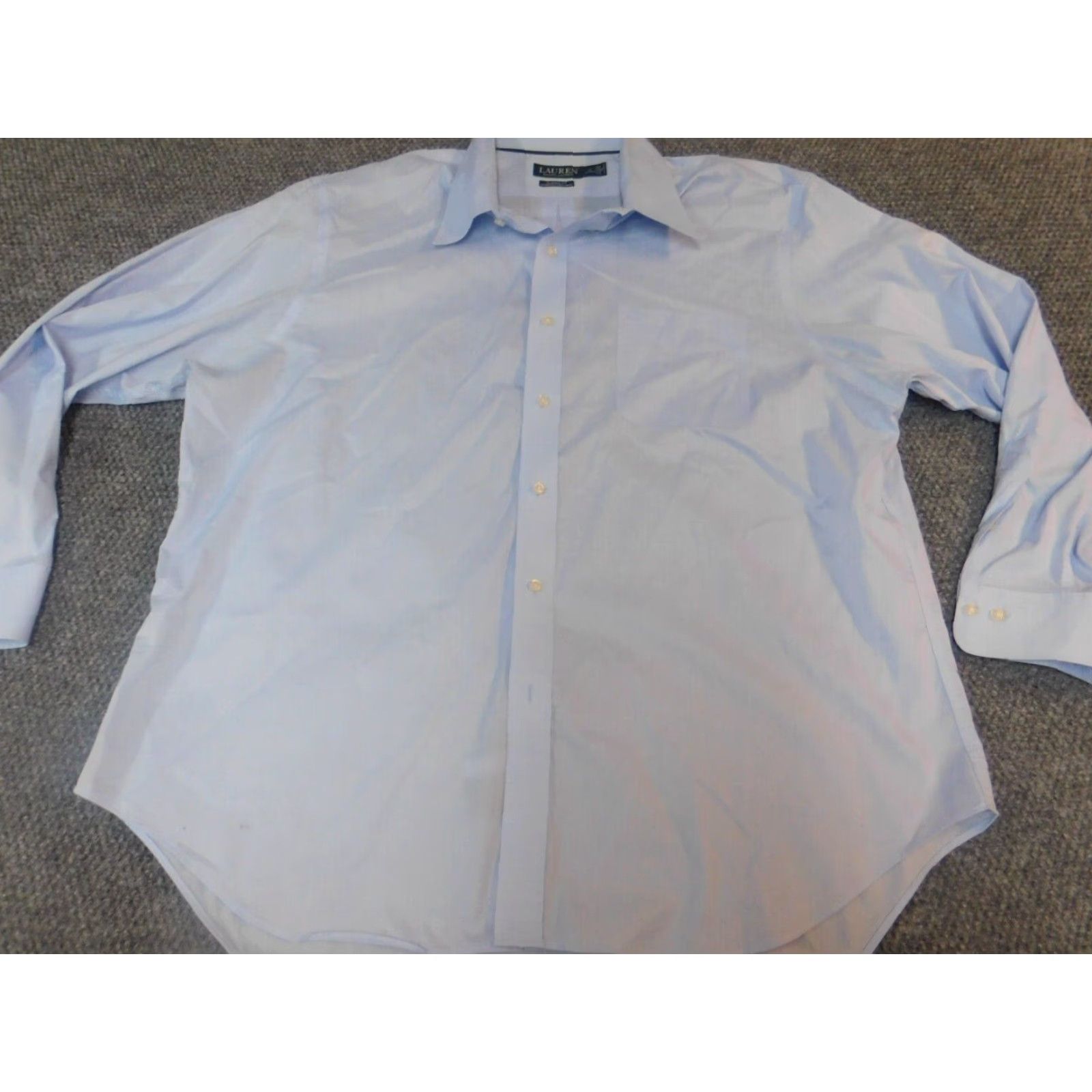 Ralph Lauren Lauren Ralph Lauren Mens Shirt 18 Blue Button-Down Knit Non-Iron Slim? Regular? Size US XXL / EU 58 / 5 - 2 Thumbnail