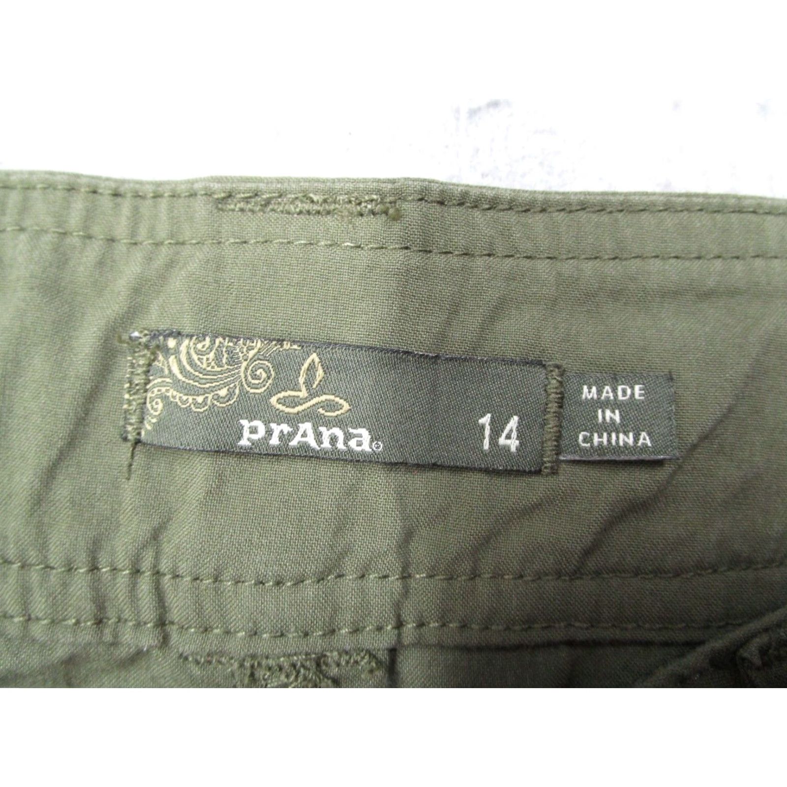 Prana PrAna Women's Green Essex Organic Cotton Blend Hiking Workwear Pants 34x28 Size 36" / US 14 / IT 50 - 3 Thumbnail