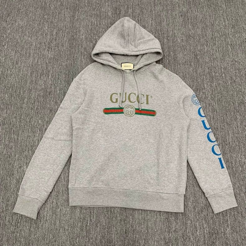 Gucci Gray Gucci Logo Hoodie Sweatshirt- DMC Size US M / EU 48-50 / 2 - 1 Thumbnail