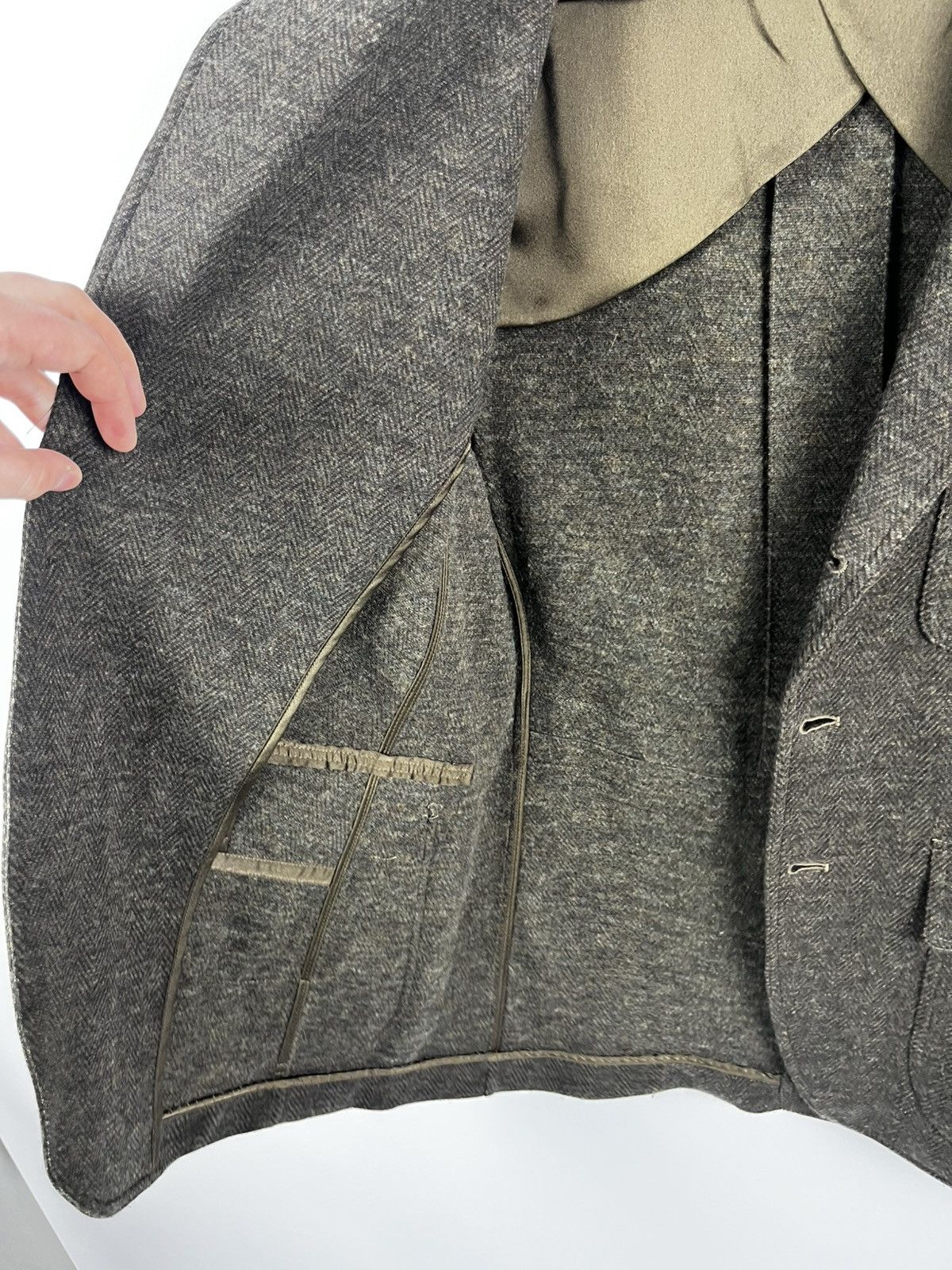 Polo Ralph Lauren Polo Ralph Lauren 10 Green Herringbone Jacquard Blazer Size L / US 10 / IT 46 - 11 Thumbnail