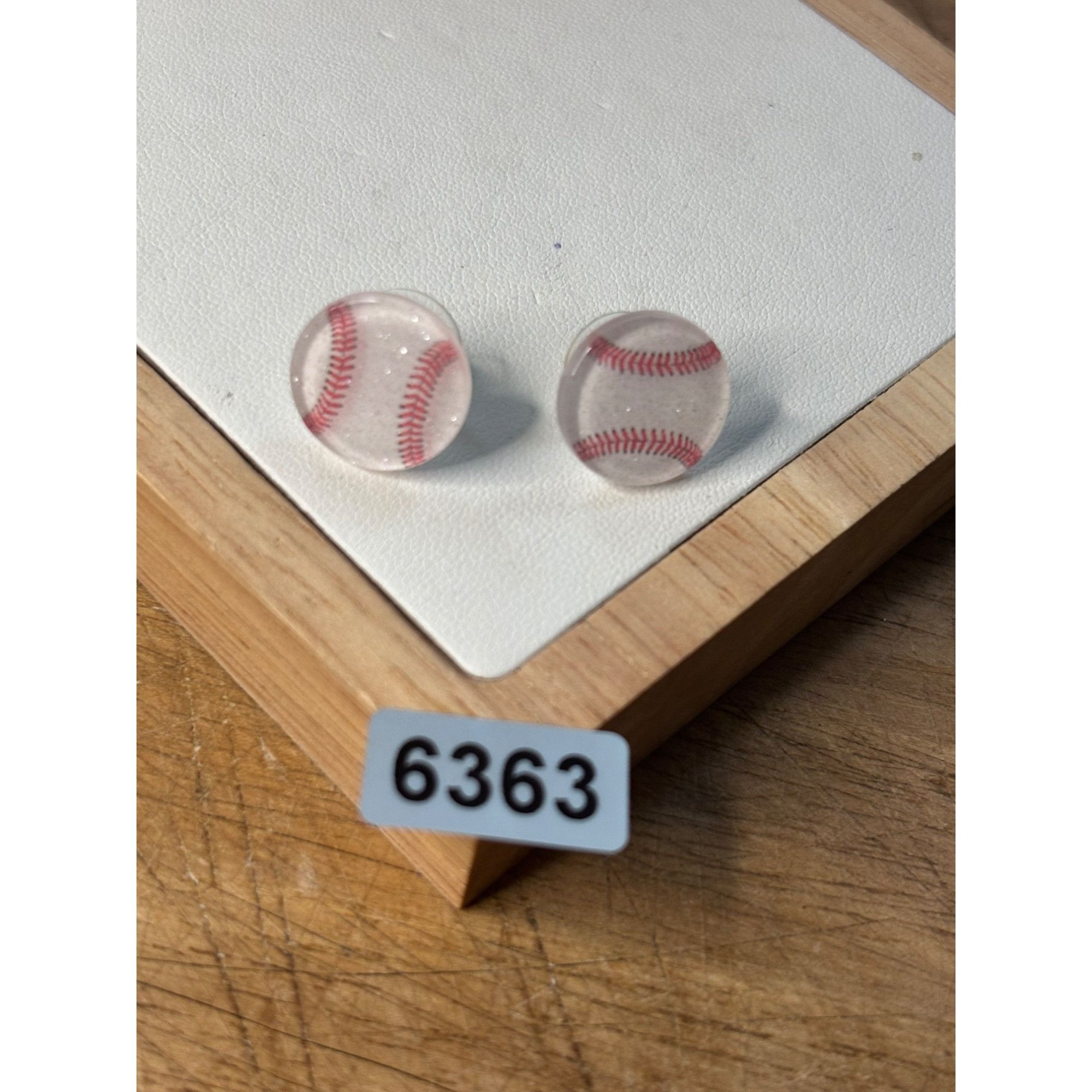 Other Baseball-Themed Resin Stud Earrings With Secure Gold-Tone Ba Size ONE SIZE - 2 Thumbnail