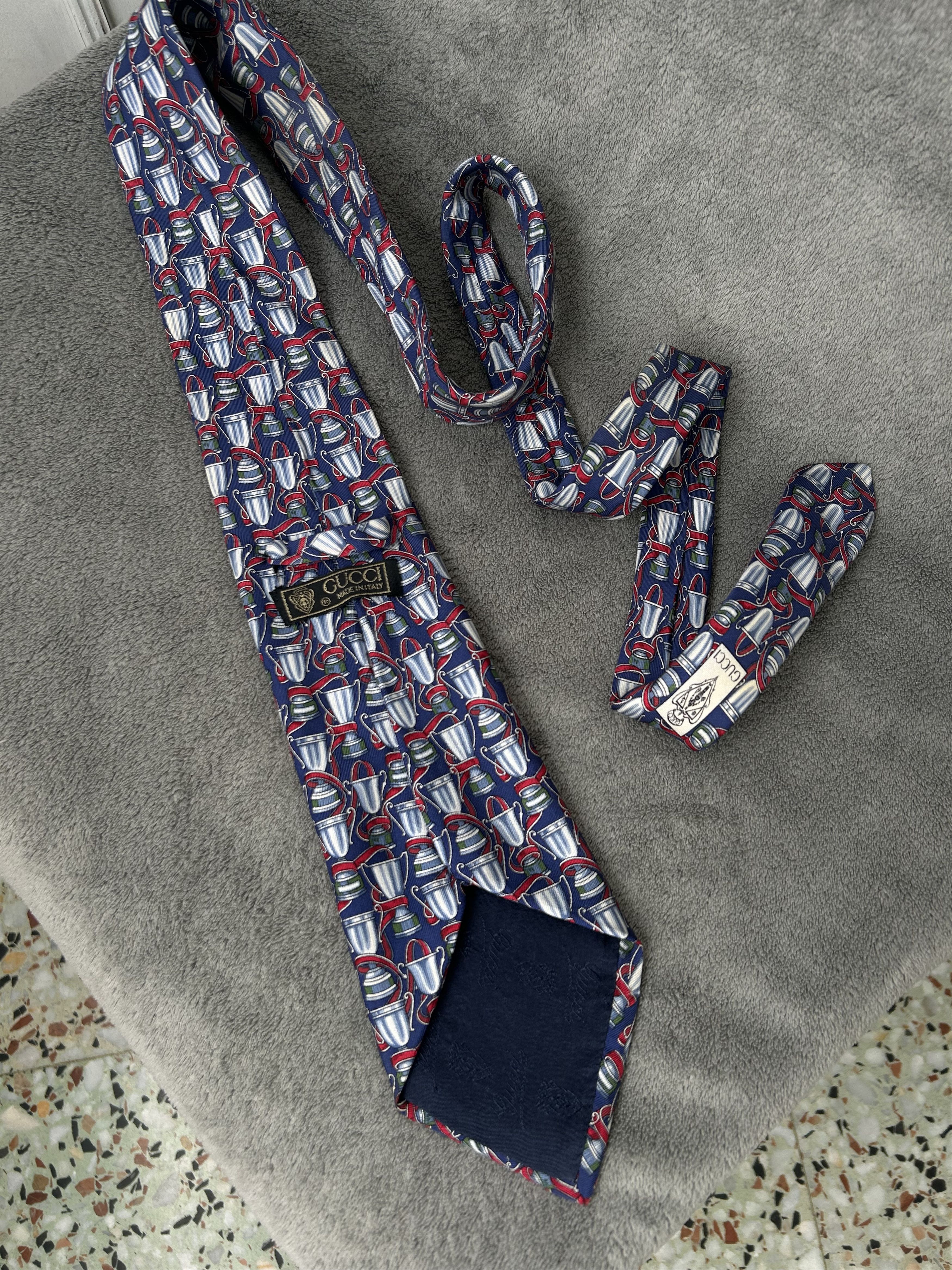 Gucci Gucci Vintage Silk Patterned Tie Size ONE SIZE - 2 Thumbnail
