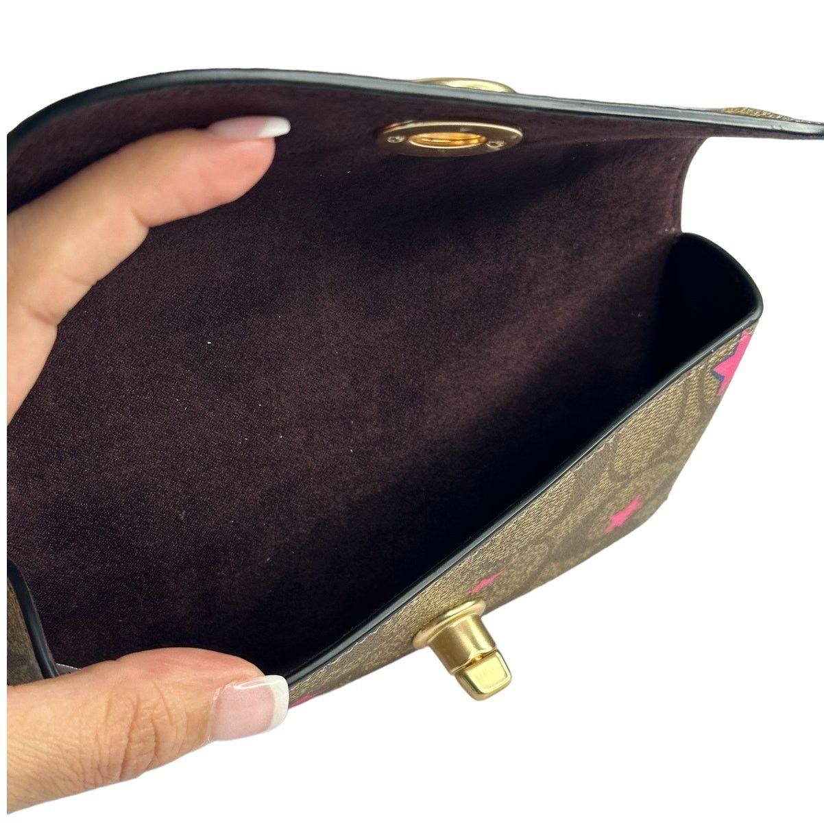 Coach Coach Sunglass Case In Signature Canvas With Disco Star Size ONE SIZE - 3 Thumbnail