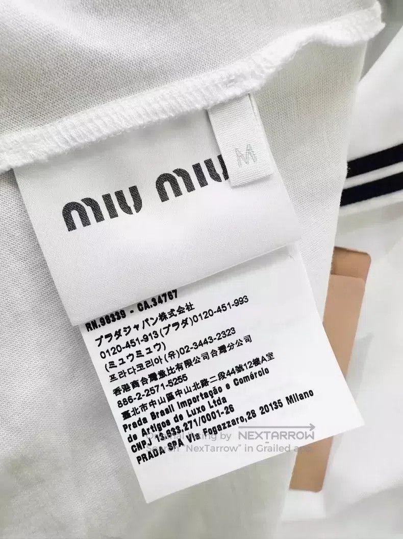 Miu Miu Miu Miu Size M 24SS Navy Collar Letter Top Size M / US 6-8 / IT 42-44 - 5 Thumbnail