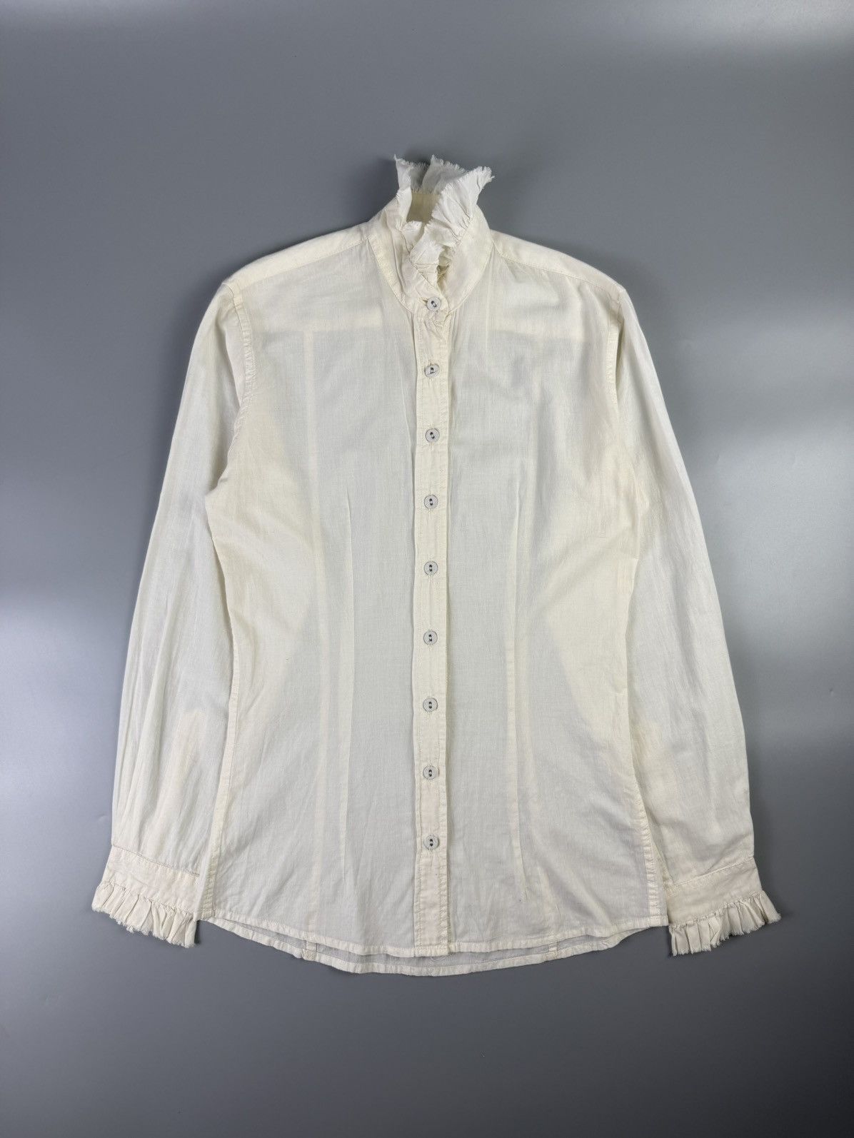 Paul Harnden Shoemakers Paul Harnden Shoemakers - Ruffle distressed Shirt Size XS / US 0-2 / IT 36-38 - 1 Thumbnail