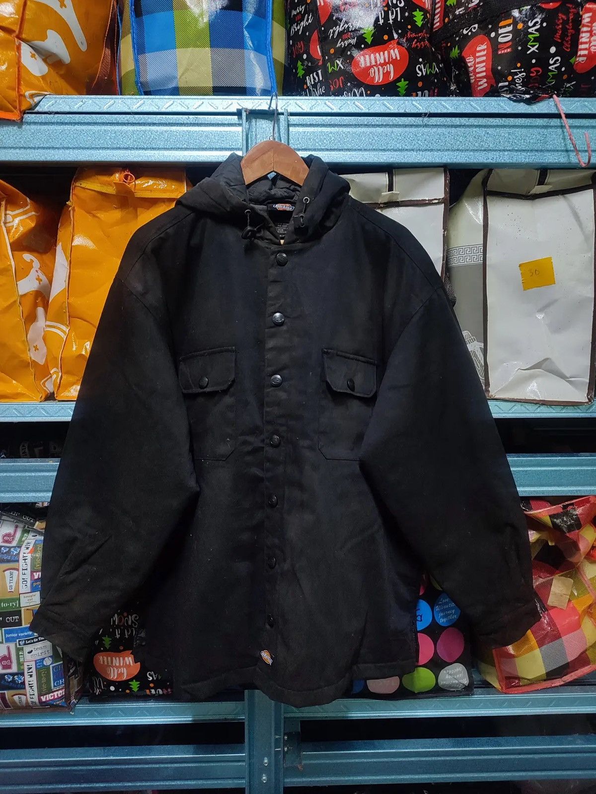 Dickies Vintage Y2K Dickies Black Hooded Work Jacket – Heavyweight Size US L / EU 52-54 / 3 - 1 Thumbnail