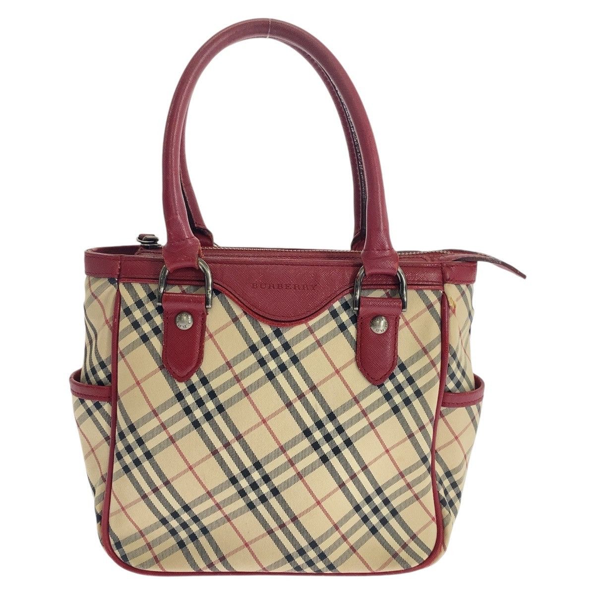Burberry Burberry Burberry Check Canvas Leather Tote Bag Canvas Tote Bag Size ONE SIZE - 1 Thumbnail