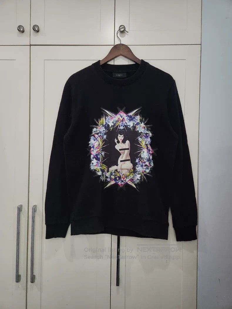 Givenchy Givenchy Black Floral Beauty Pattern Printed Round Neck Pu Size US XS / EU 42 / 0 - 1 Thumbnail