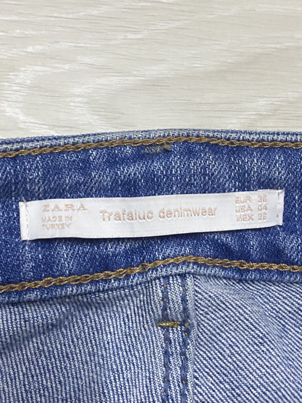Rhude × Zara Zara Trafaluc Denim Wear Strech Embroidered Frayer Leg Jeans Size 26" / US 2 / IT 38 - 16 Thumbnail
