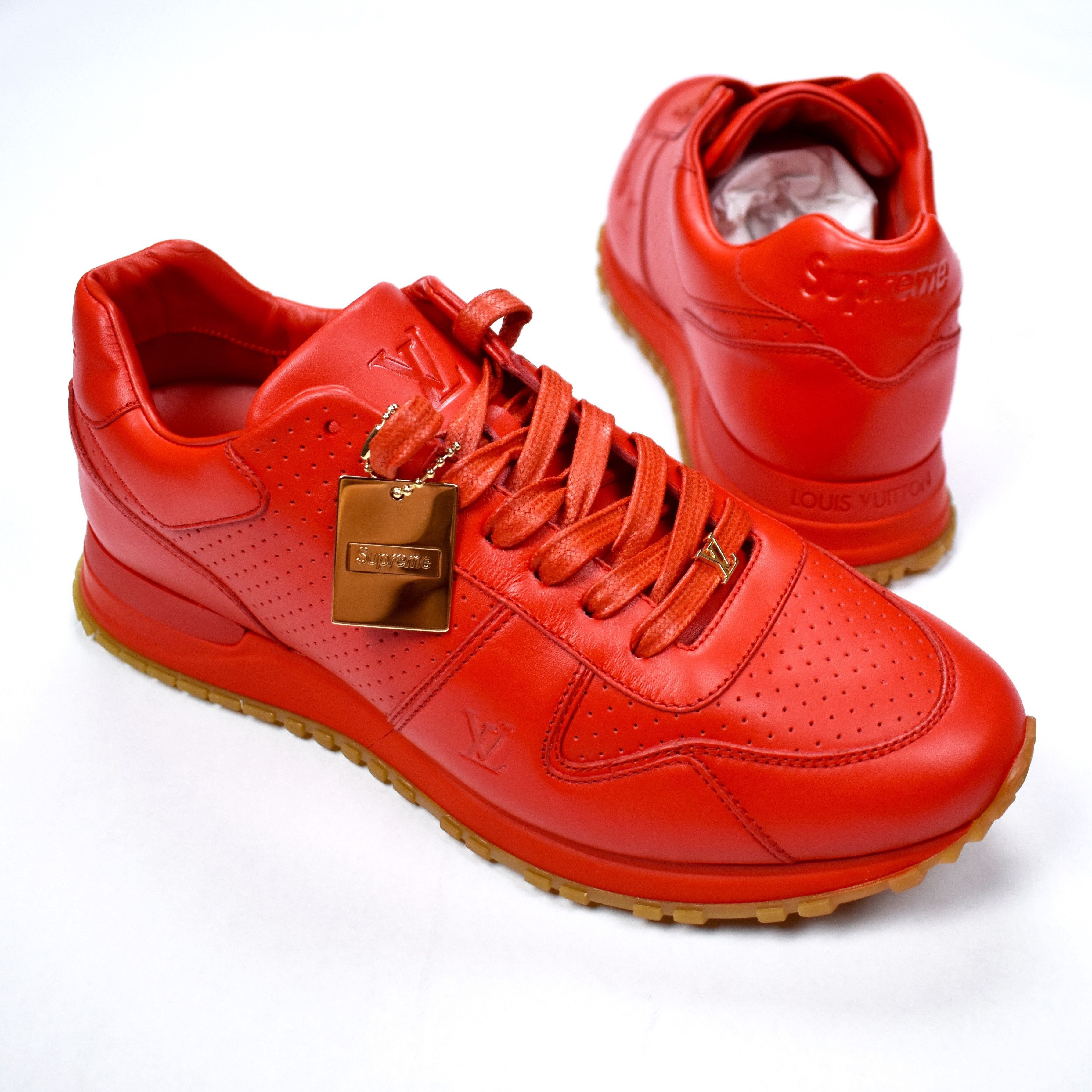 Louis Vuitton × Supreme Louis Vuitton Supreme Red Run Away Runner Sneakers DS Size US 8 / EU 41 - 1 Preview