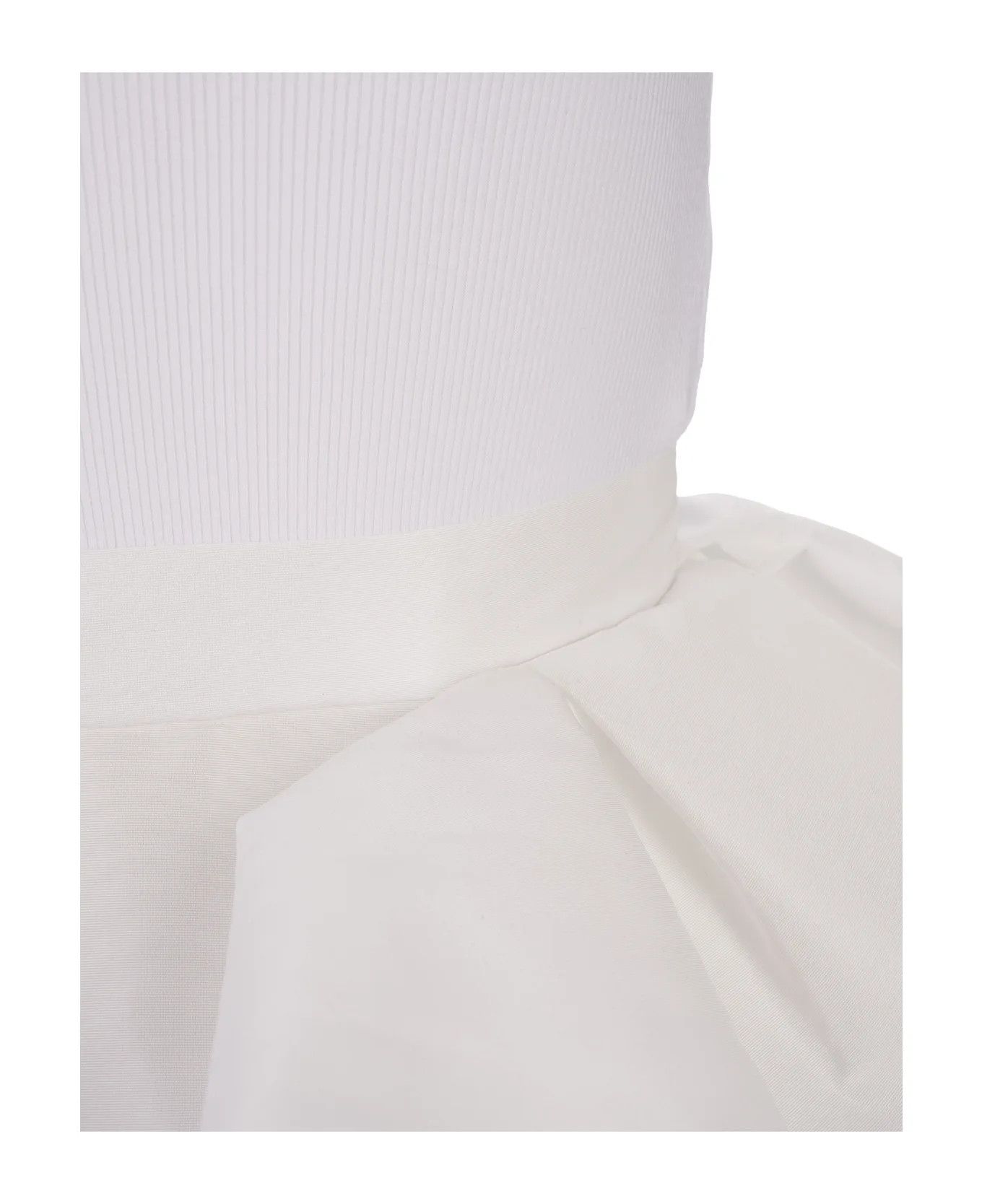 Alexander McQueen o1srvl11e0326 Hybrid Mini Dress in White Size M / US 6-8 / IT 42-44 - 3 Thumbnail