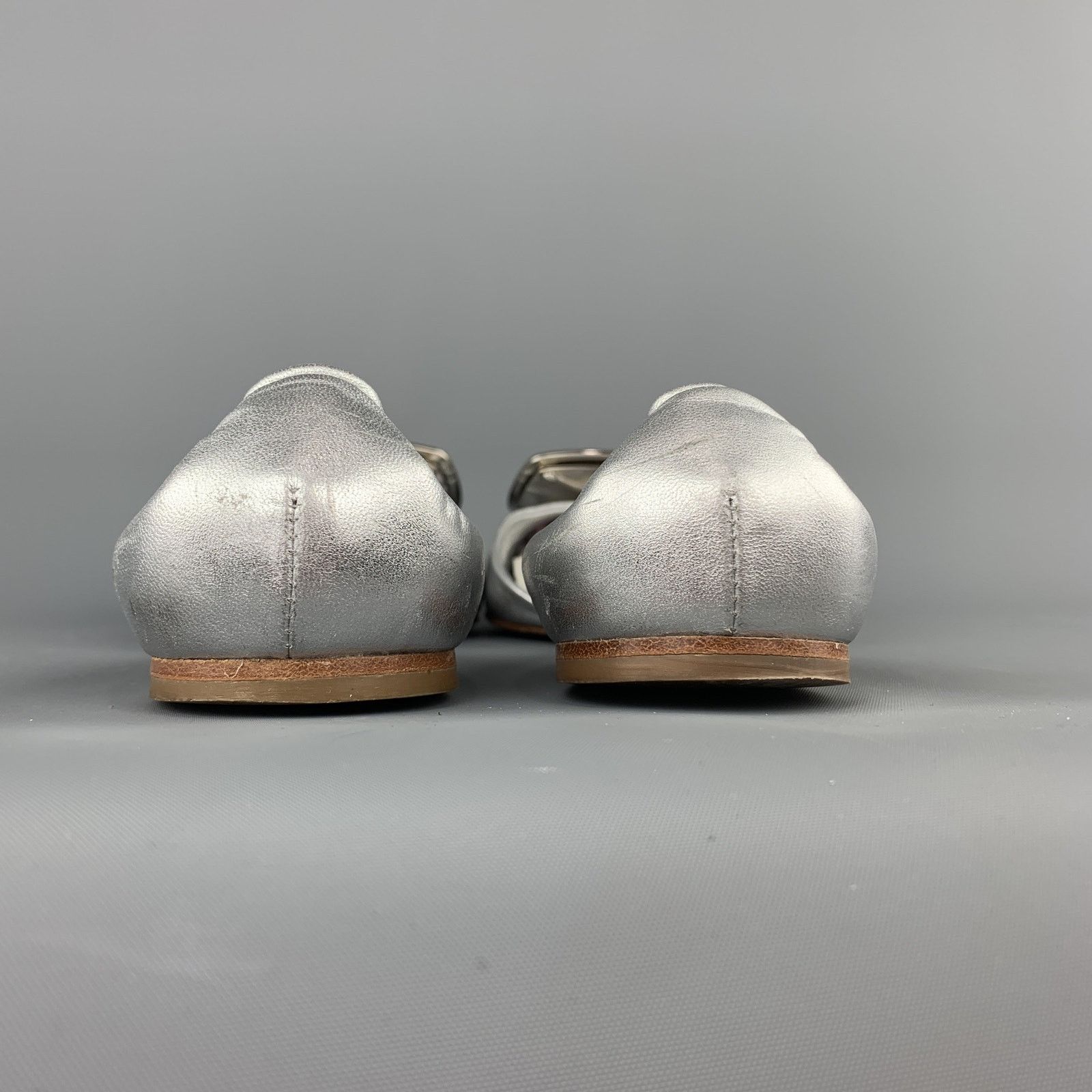 Roger Vivier ROGER VIVIER Size 6.5 Silver Leather Chips Buckle Flats Size US 6.5 / IT 36.5 - 8 Thumbnail