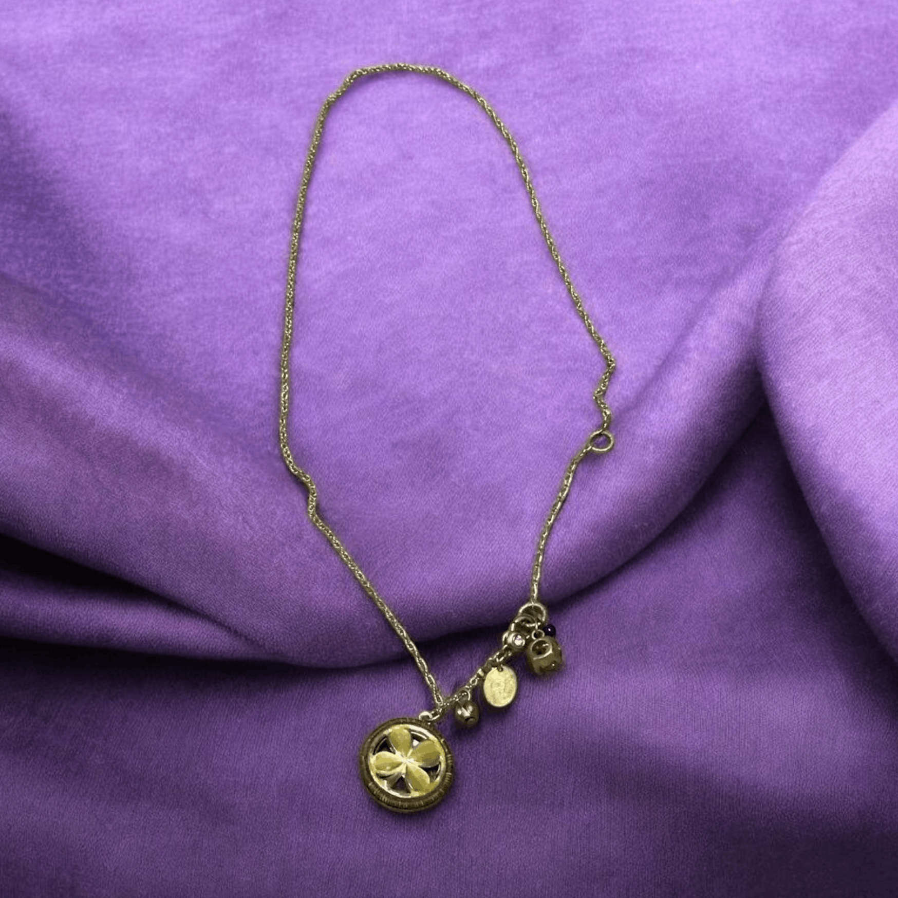 Vintage Junco Paris with Clover Pendant Necklace