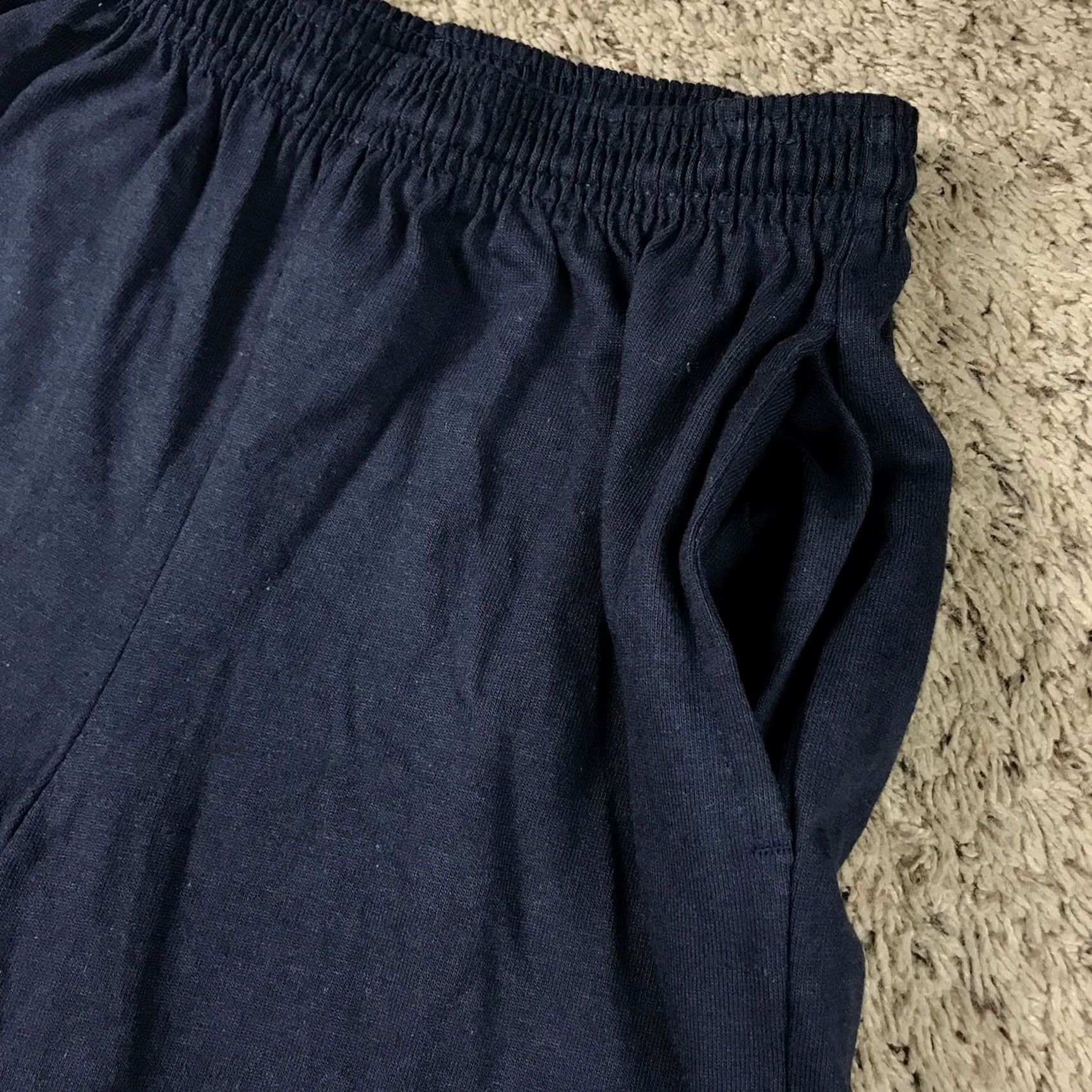 Anvil VINTAGE Anvil Cotton Deluxe Athletic Shorts Men's Small Navy Blue Pockets 90s Comfort Fit Size US 29 - 5 Thumbnail