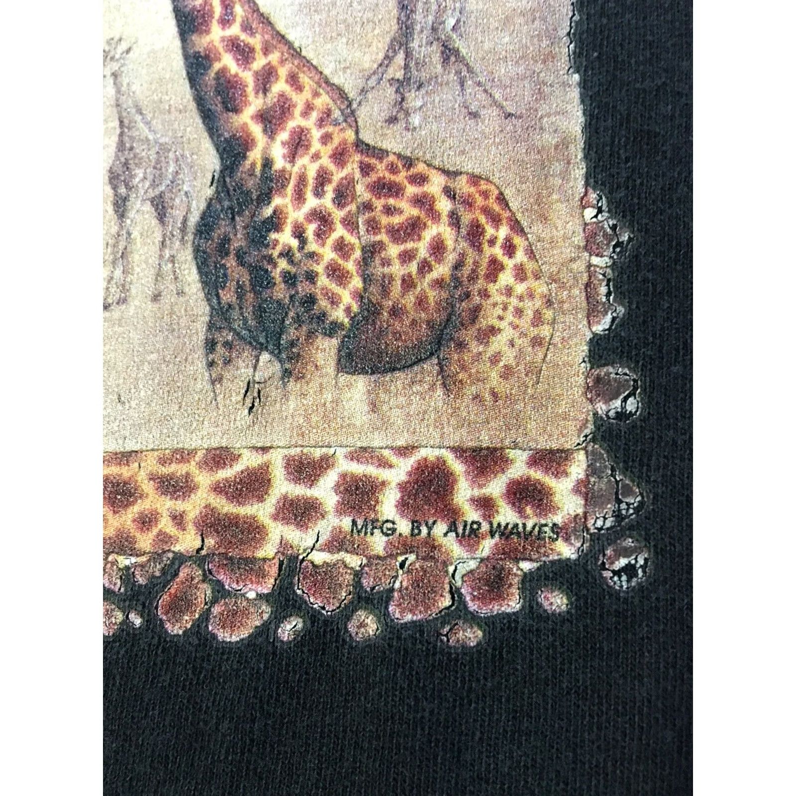 Vintage VINTAGE 90s Zebra Giraffe Elephant Shirt L Men Black Graphic Tee USA Single Stitch Size US L / EU 52-54 / 3 - 5 Thumbnail