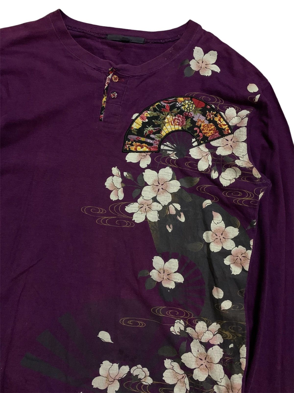 Japanese Brand 💥Japanese Fashion Designer Sakura Sukajan Shirt Size US L / EU 52-54 / 3 - 2 Thumbnail