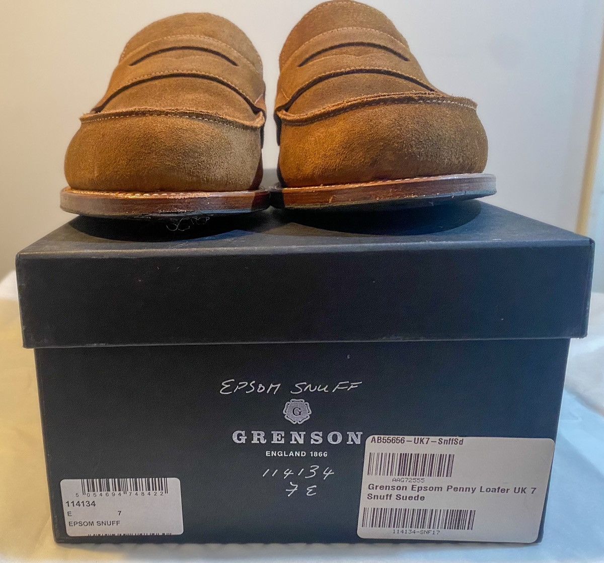 Grenson Grenson Epsom Loafers - snuff suede Size US 8 / EU 41 - 2 Thumbnail