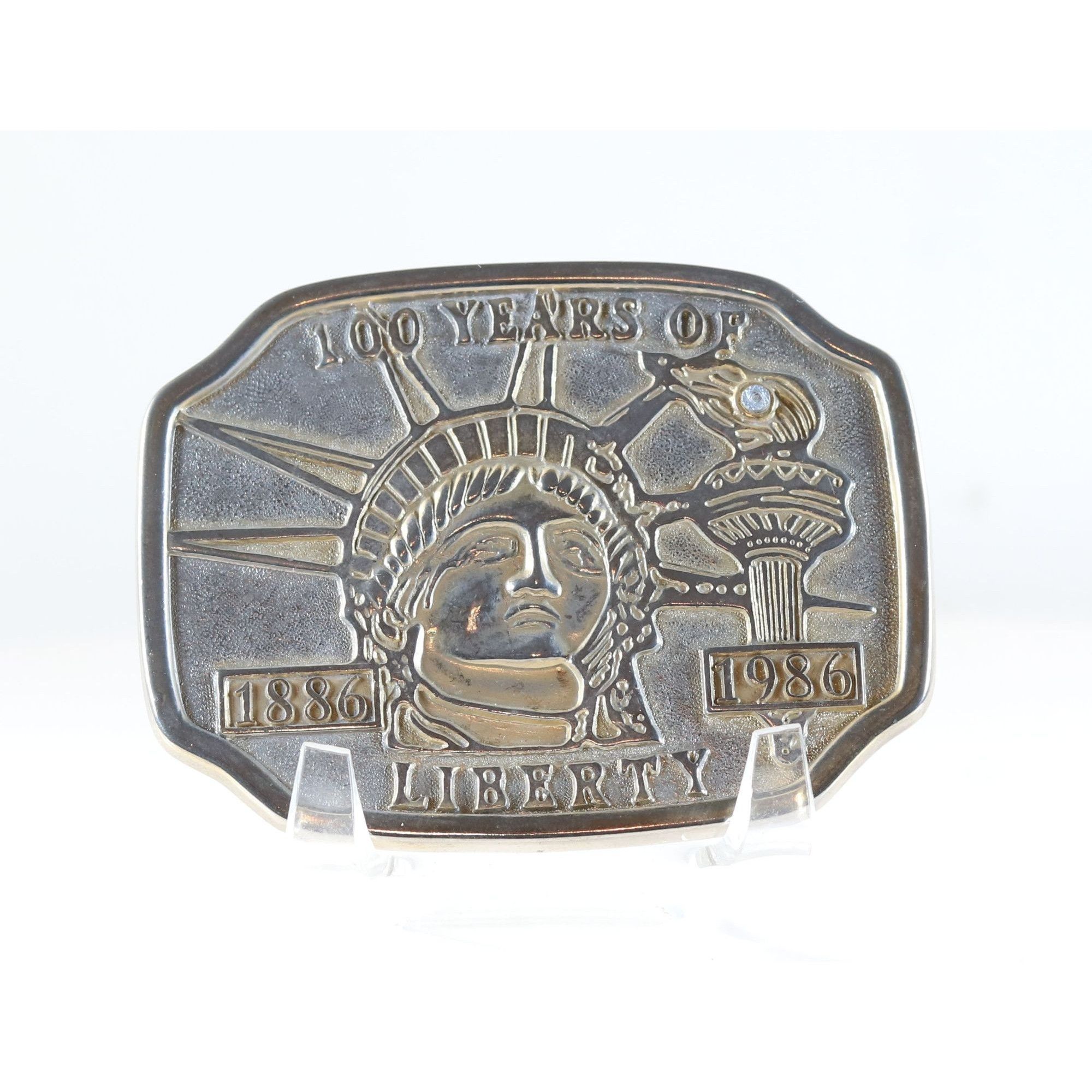 Vintage Belt Buckle 100 Years Of Liberty Statue of Liberty USA 1886 Size ONE SIZE - 2 Thumbnail