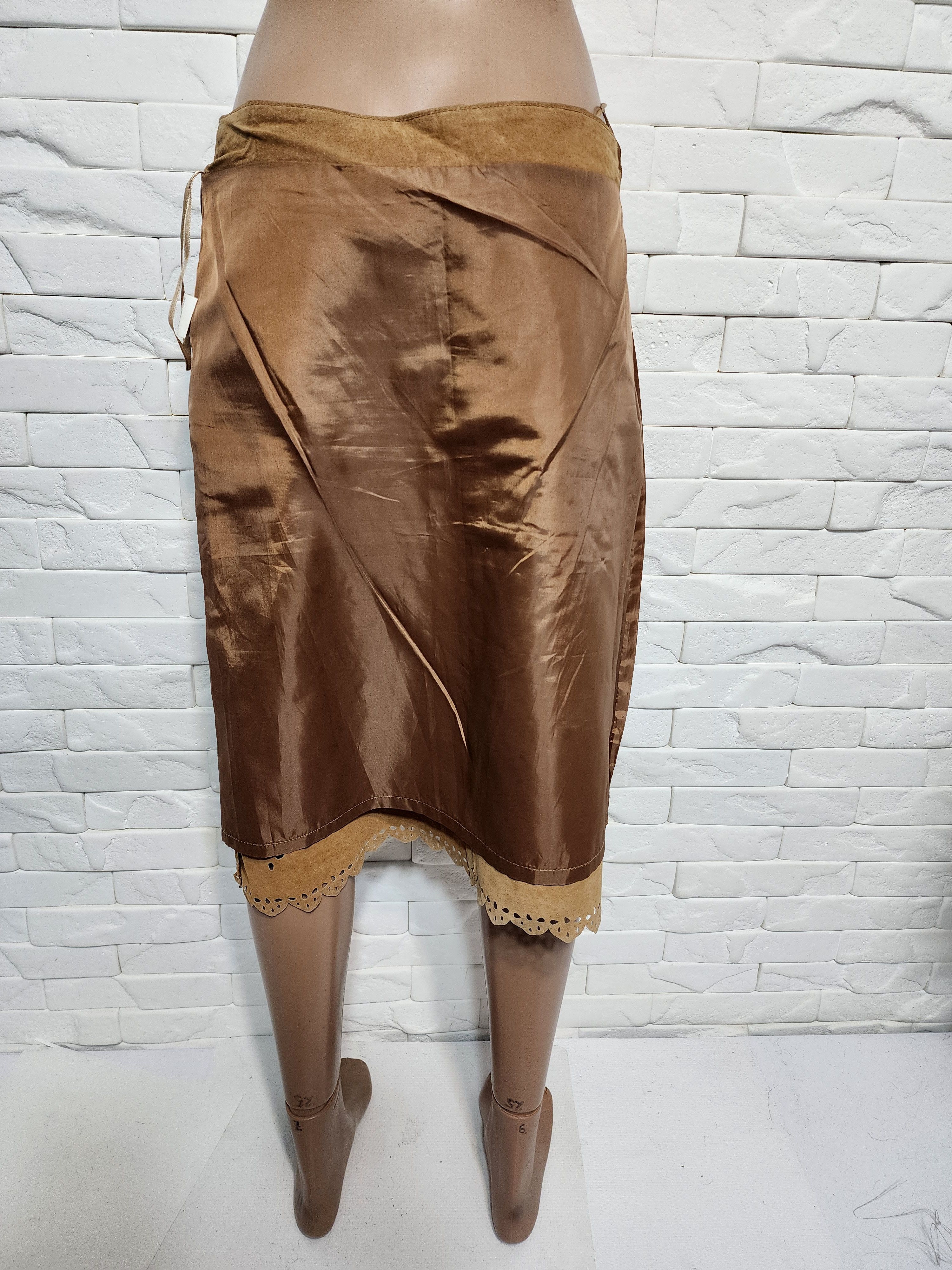 Other Genuine Brown Leather Skirt: Vintage 70s Style. Size 31" - 7 Thumbnail