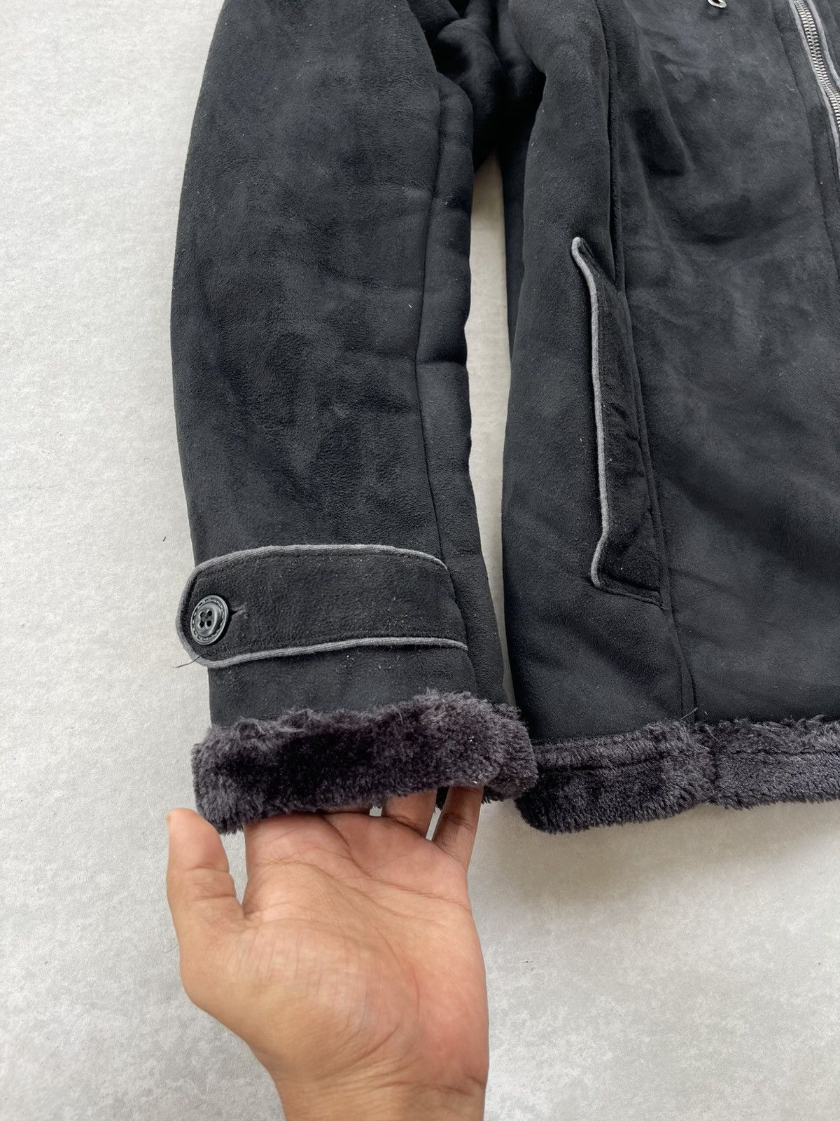 If Six Was Nine × Japanese Brand × Yasuyuki Ishii 🔥RARE🔥 THRUXTON MEN'S MOLESKIN FAUX FUR HOOD RAIDER JACKET Size US M / EU 48-50 / 2 - 9 Thumbnail