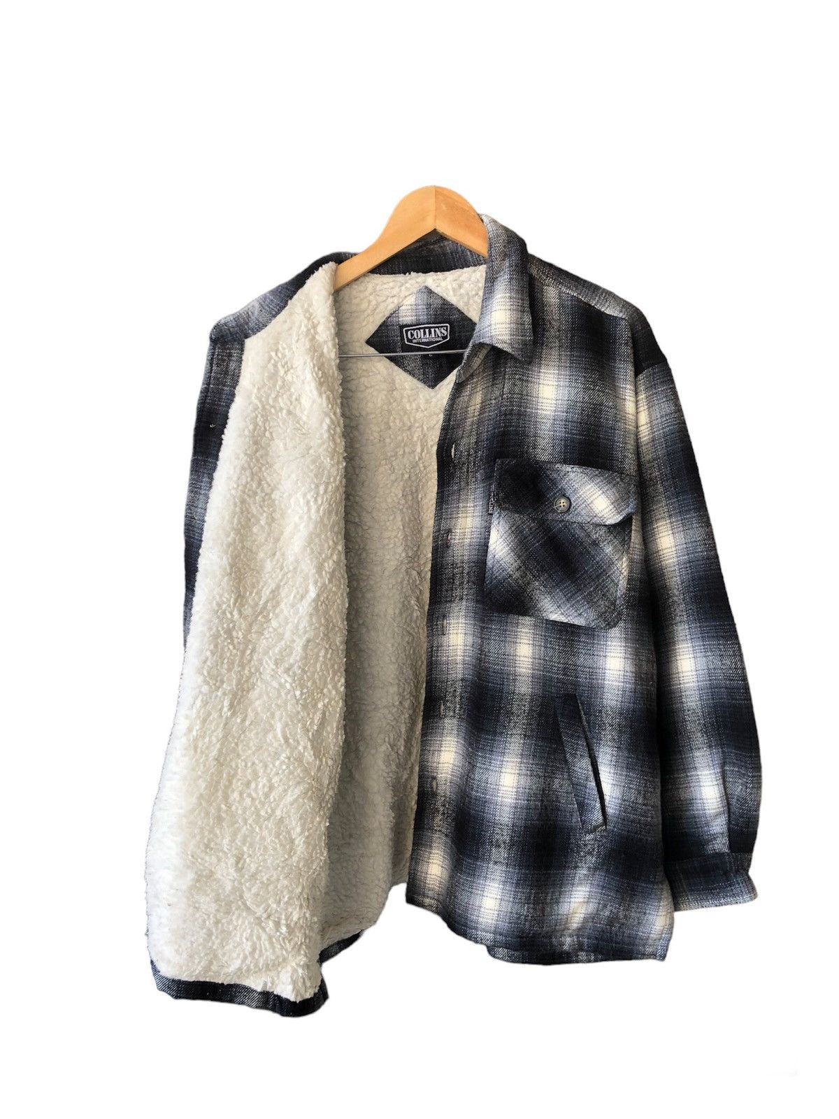 Japanese Brand Vintage Collins International Flannel Inner Fleece Size US L / EU 52-54 / 3 - 1 Thumbnail