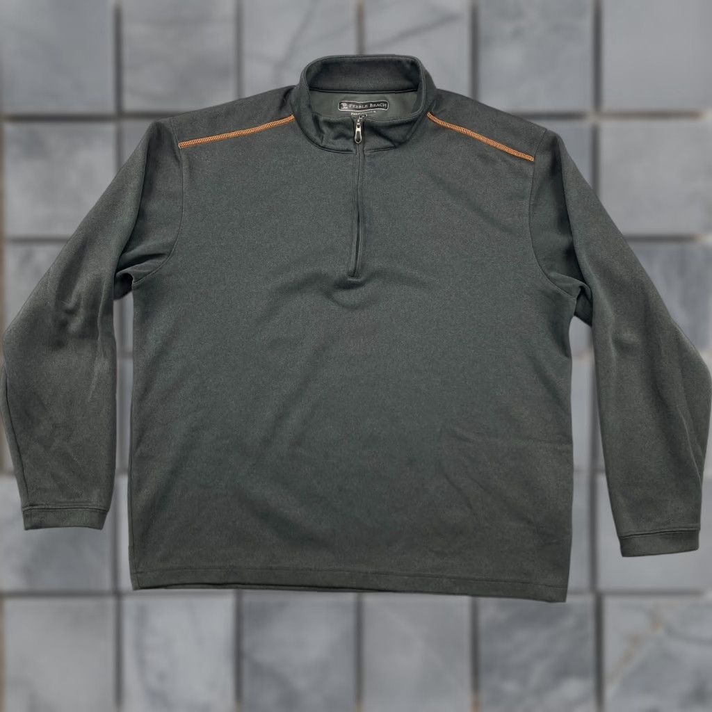Vintage Pebble Beach Performance Sweatshirt Mens M Black 1/4 Zip Pullover Active Shirt Size US M / EU 48-50 / 2 - 1 Thumbnail