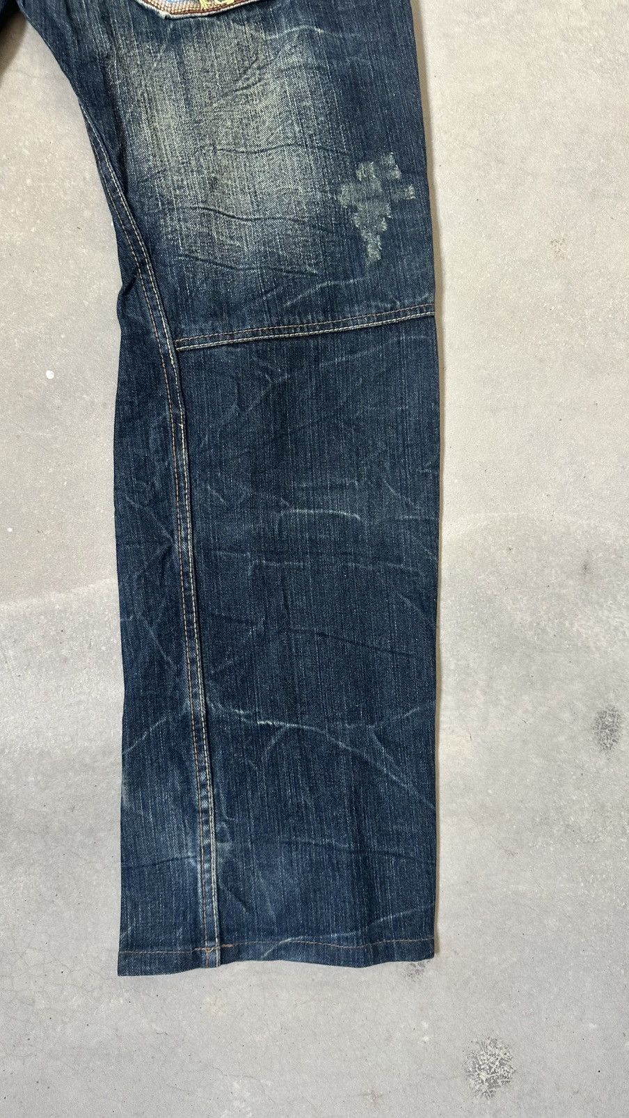 Japanese Brand MEMORY SPECIAL DOUBLE WAIST IF SIX DENIM PANT Size 37" - 13 Thumbnail