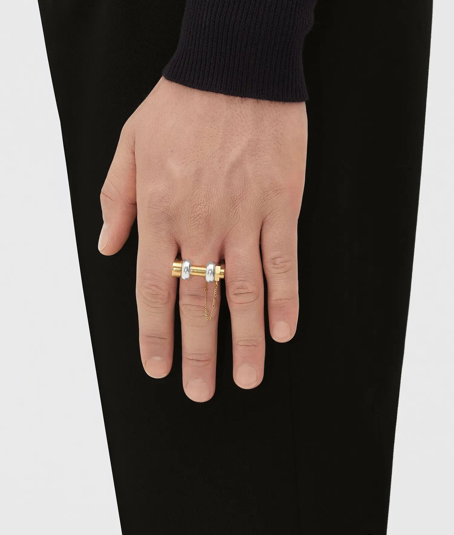 Bottega Veneta o1n1vont0425 Size: 23 / Bolt Ring in Silver/Gold Size ONE SIZE - 2 Thumbnail