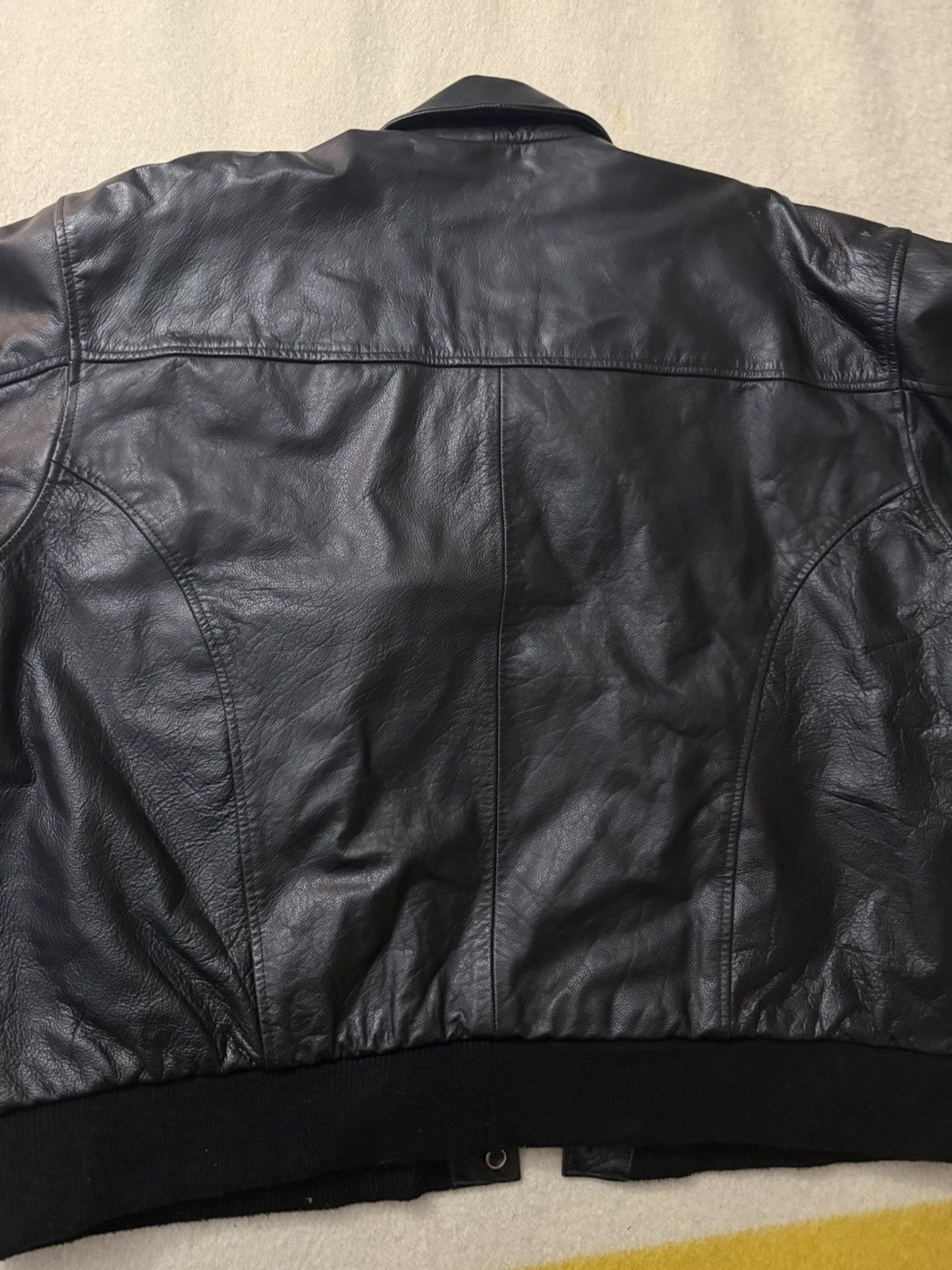 Vintage 90 A2 G1 Leather Military Black Bomber Flight Jacket